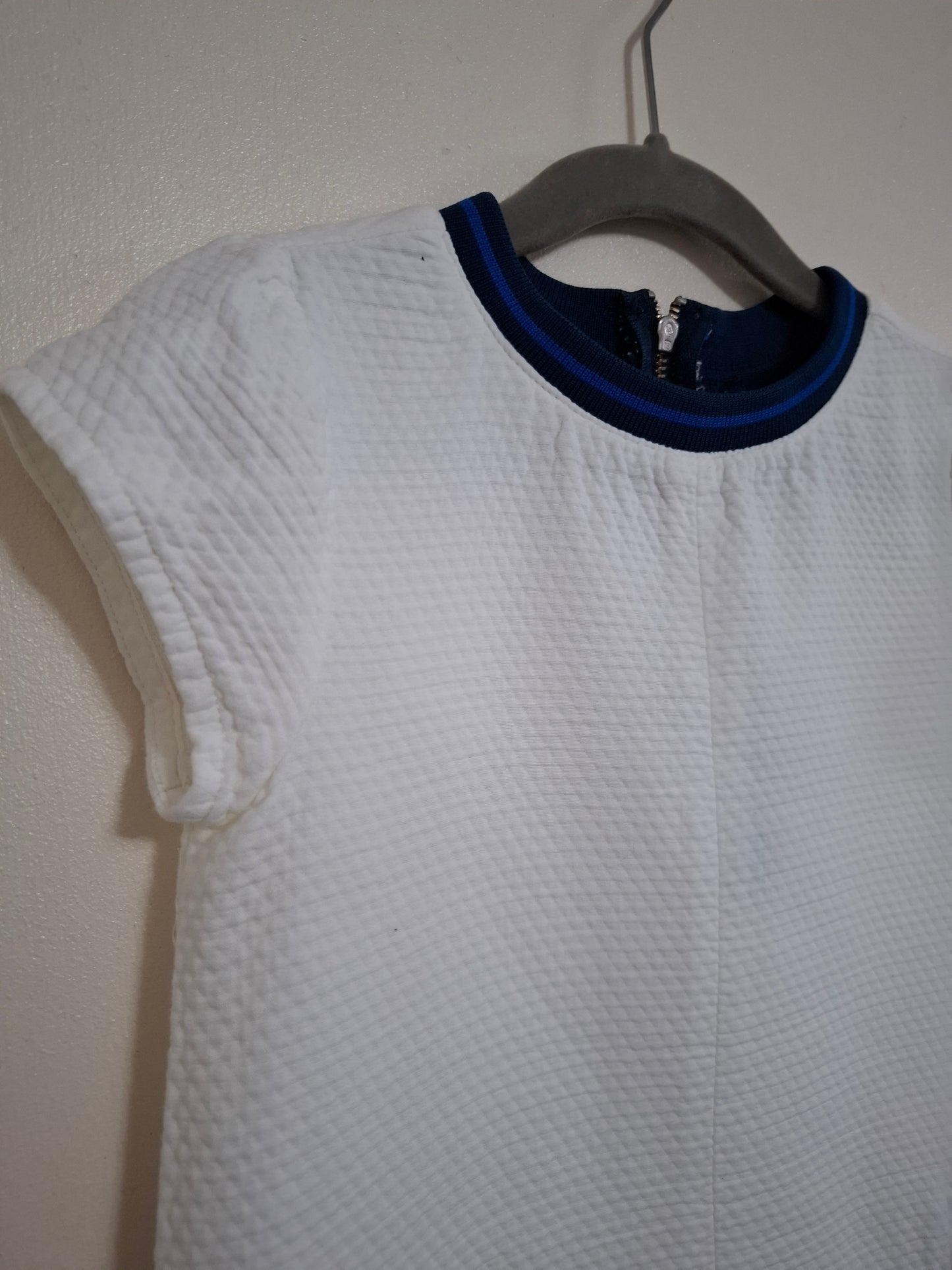 5-6 years: Zara Waffle Material Dress with Zips & Collar