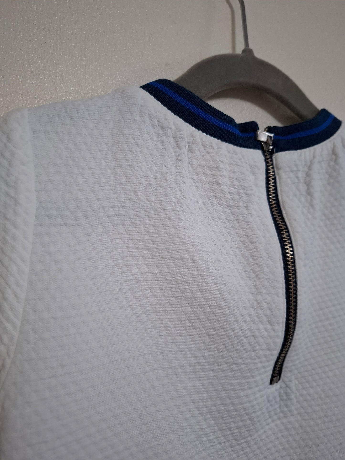 5-6 years: Zara Waffle Material Dress with Zips & Collar