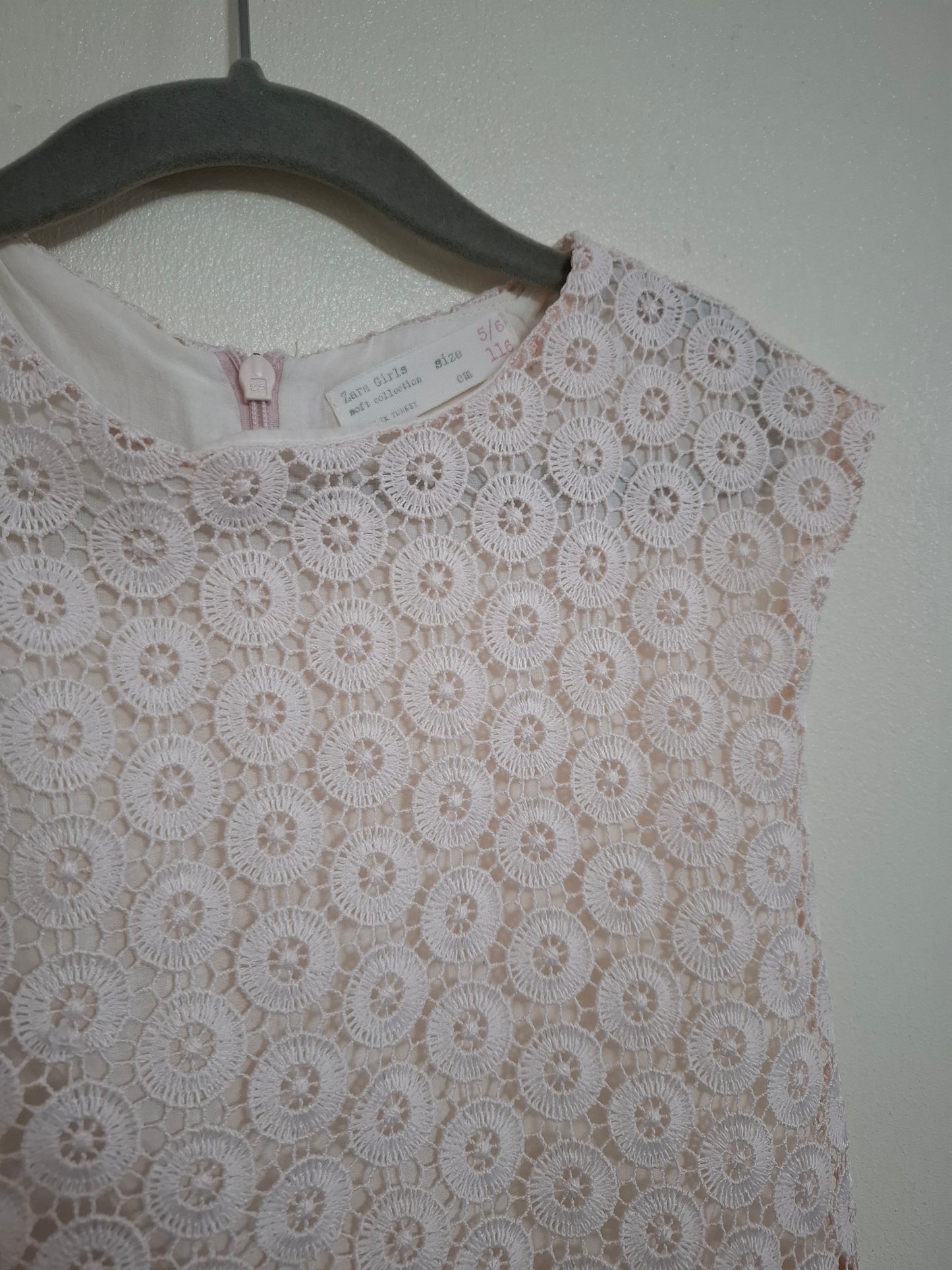 5-6 years: Zara Pale Pink Double Layer Lace Dress