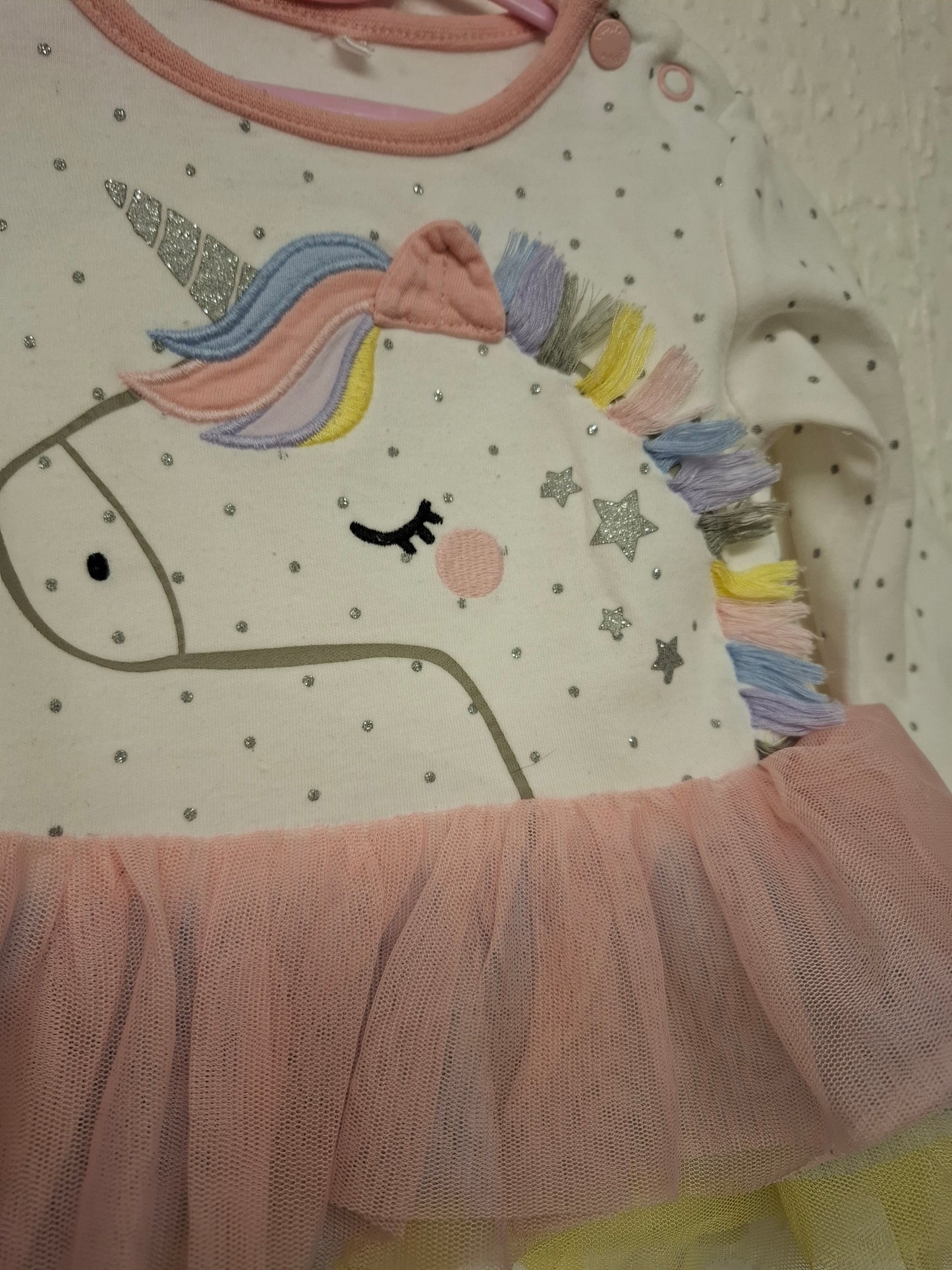 0-3 months: Unicorn Tutu'd Bodysuit