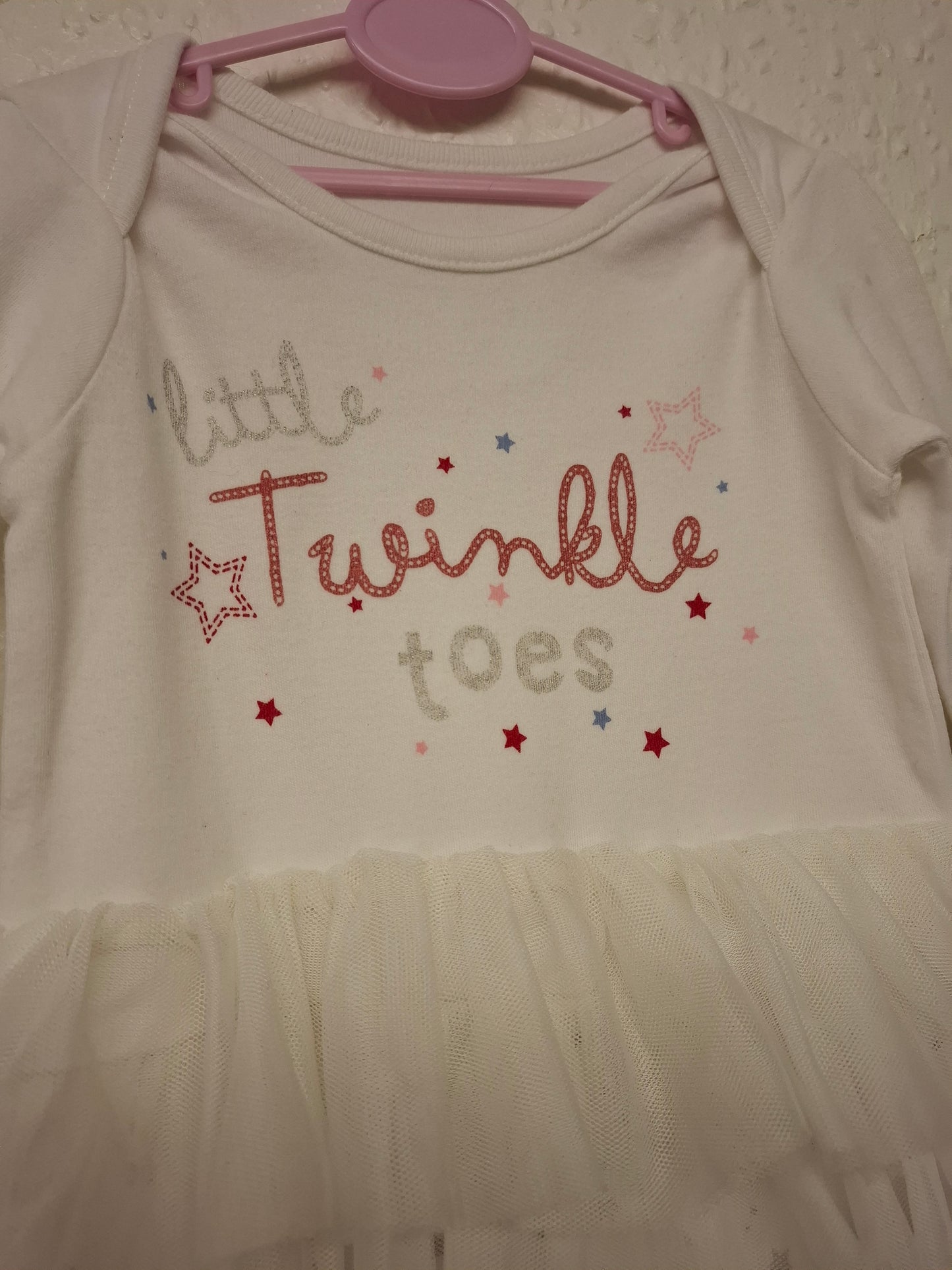 0-3 months: "Little Twinkle Toes" Tutu Sleepsuit