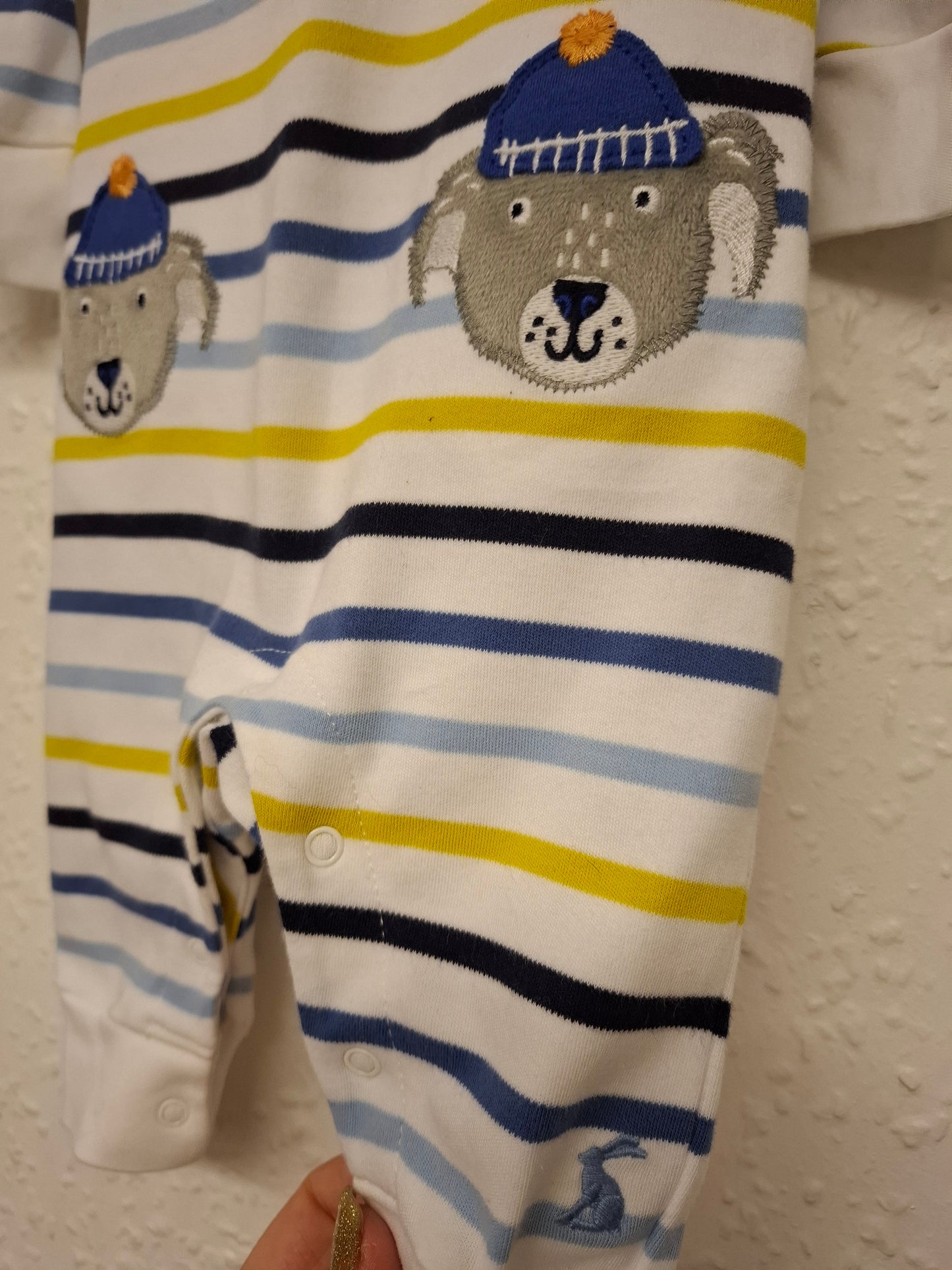 0-3 months: Joules As New Footless Sleepsuit