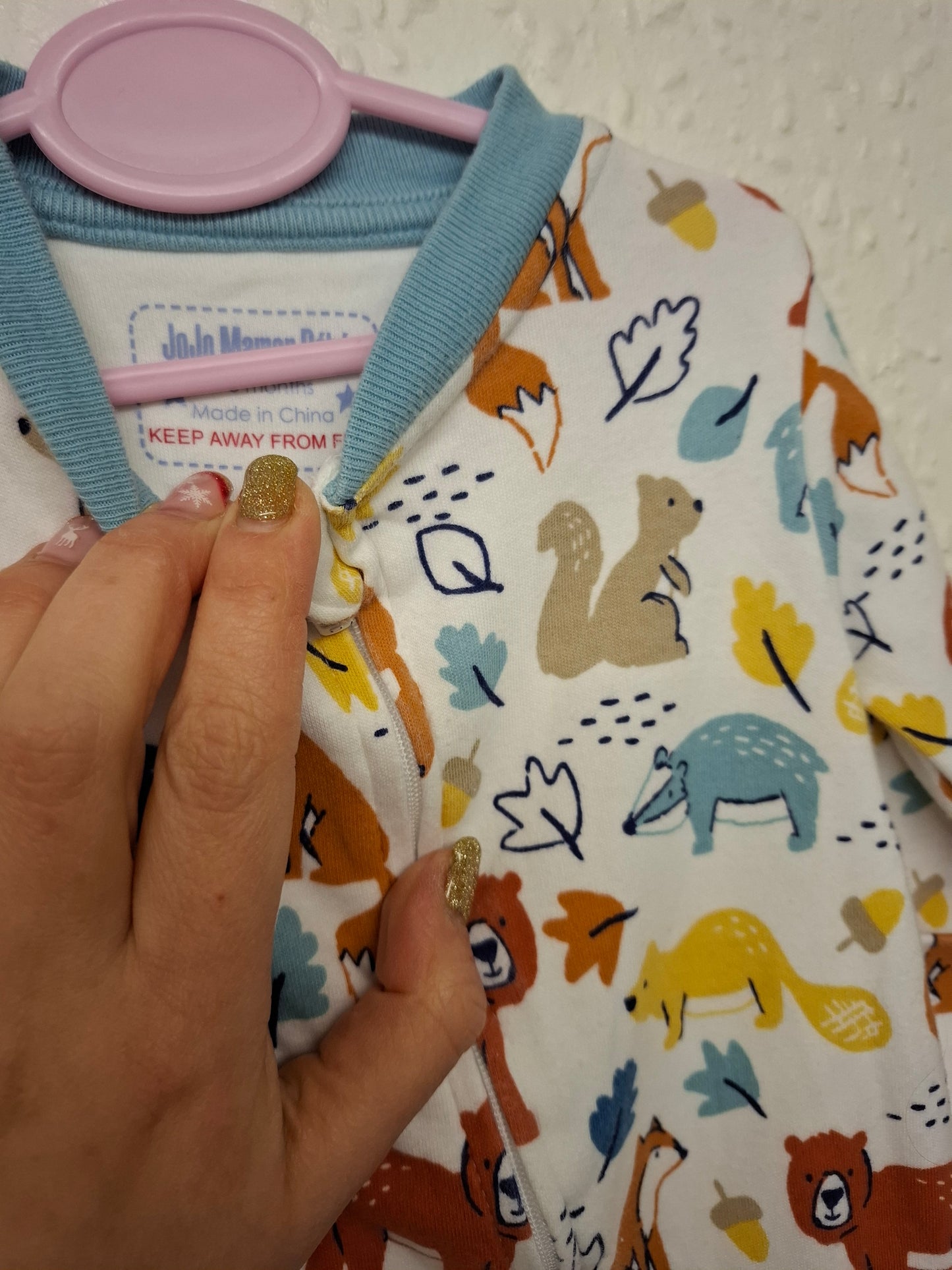 0-3 months: Jojo Bebe Woodland Sleepsuit