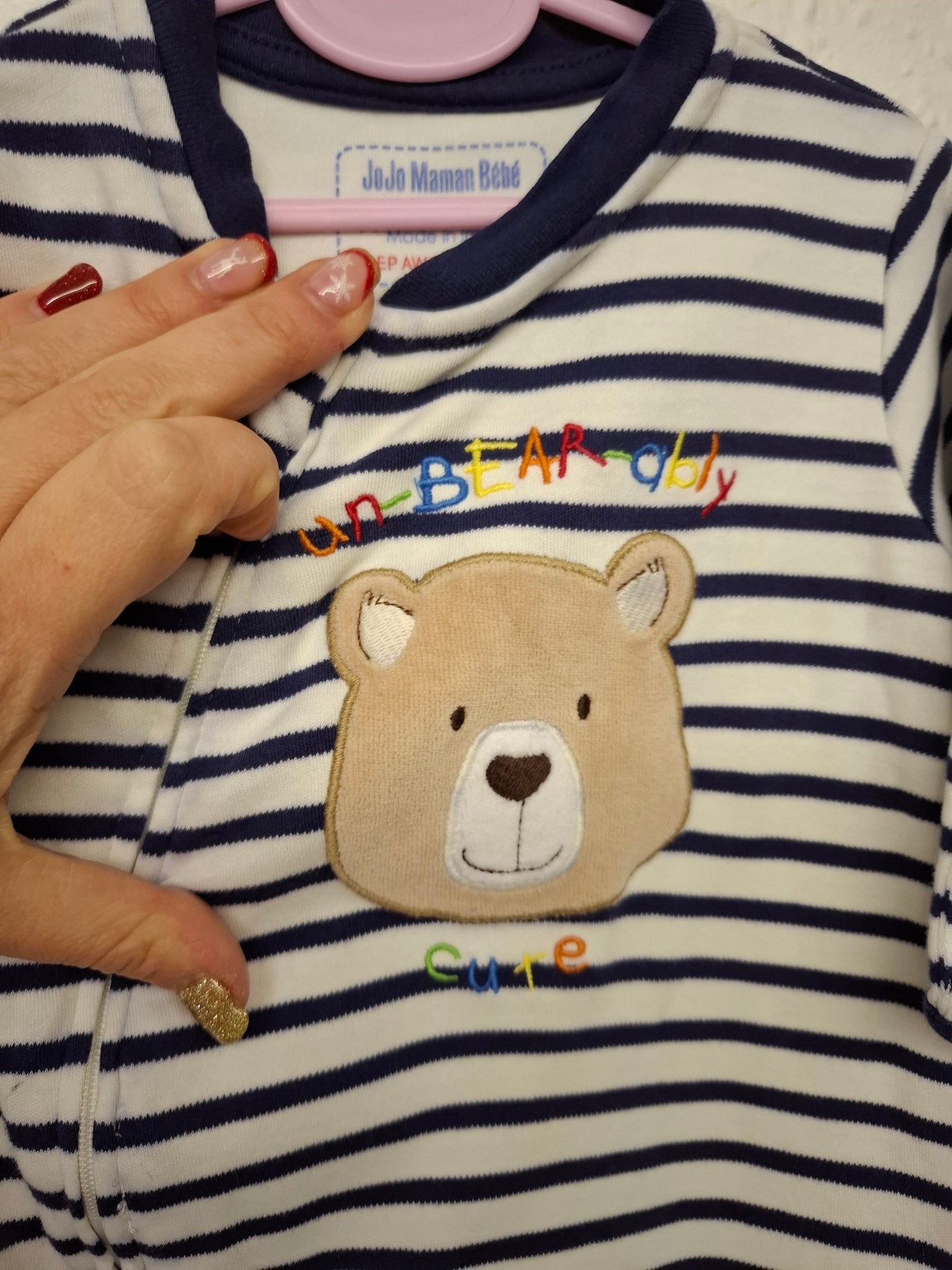 0-3 months: Jojo Bebe "Unbear-ably Cute" Sleepsuit