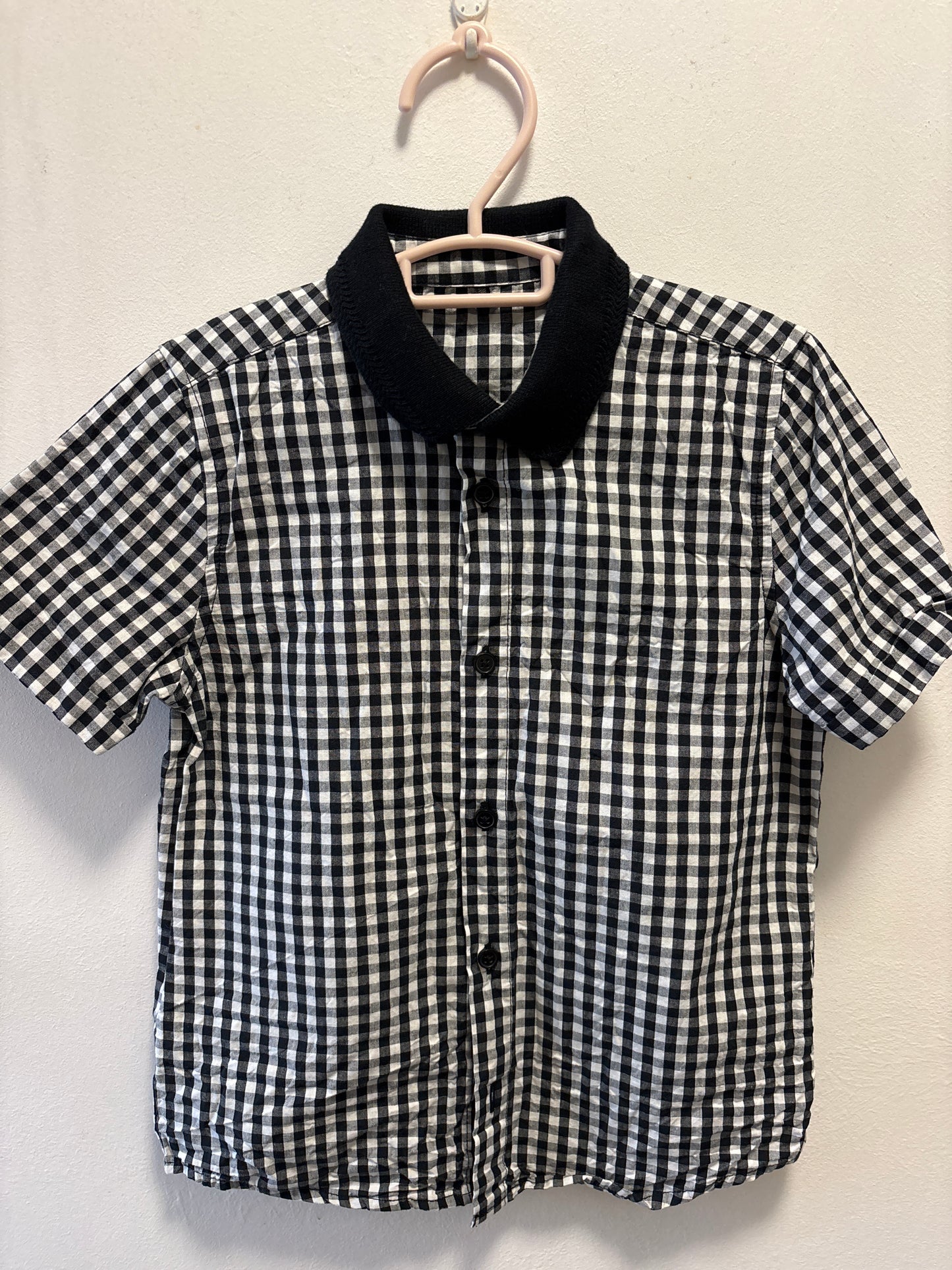 5-6y: Chequered Shirt with Material Collar