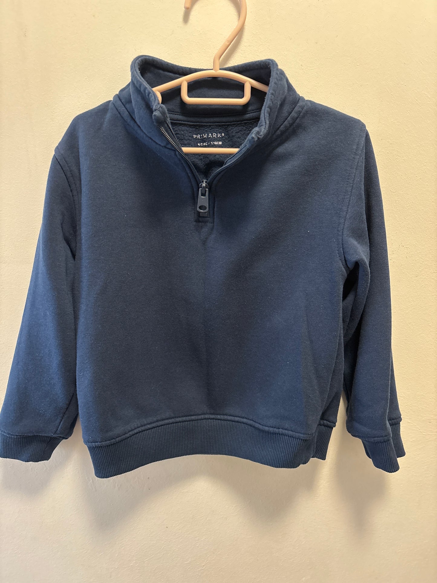 4-5y: Navy Quarter Zip Jumper