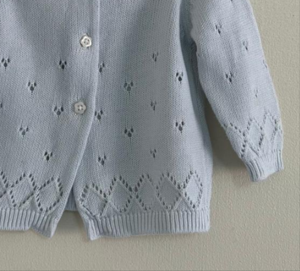 0-3m: Baby Blue Delicate Cardigan