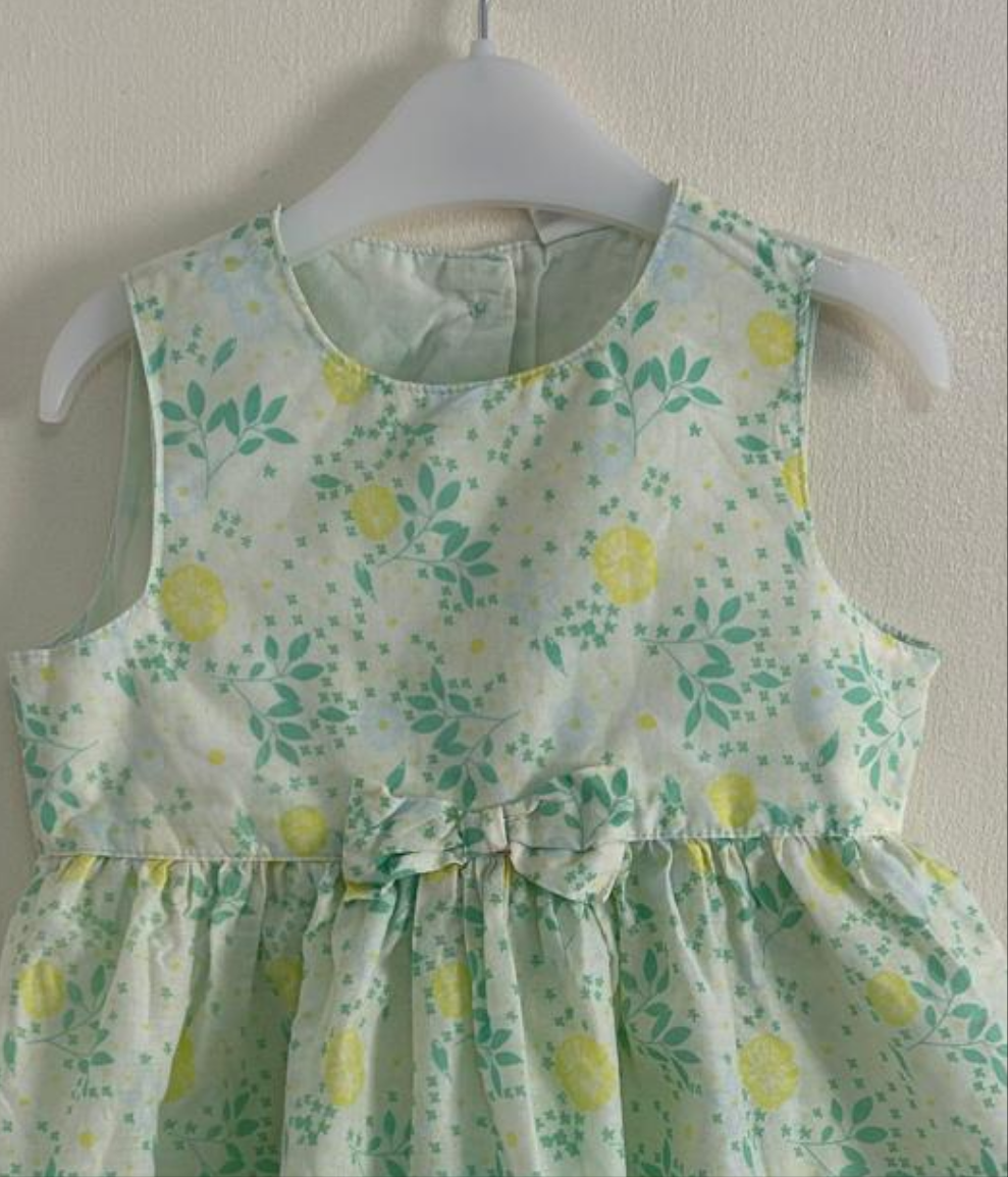 9-12m: Mint Green Cotton Dress