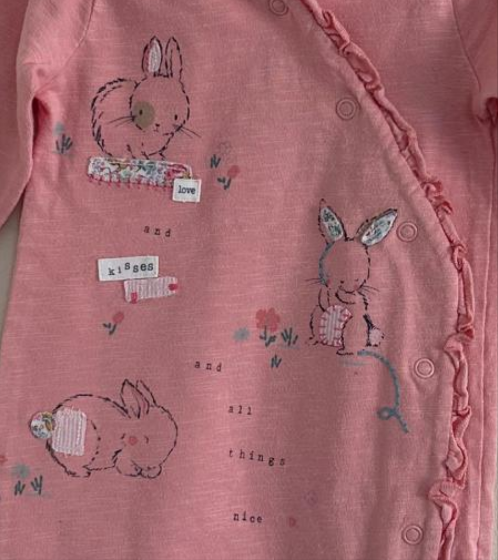0-3m: Mothercare Embroidered Sleepsuit