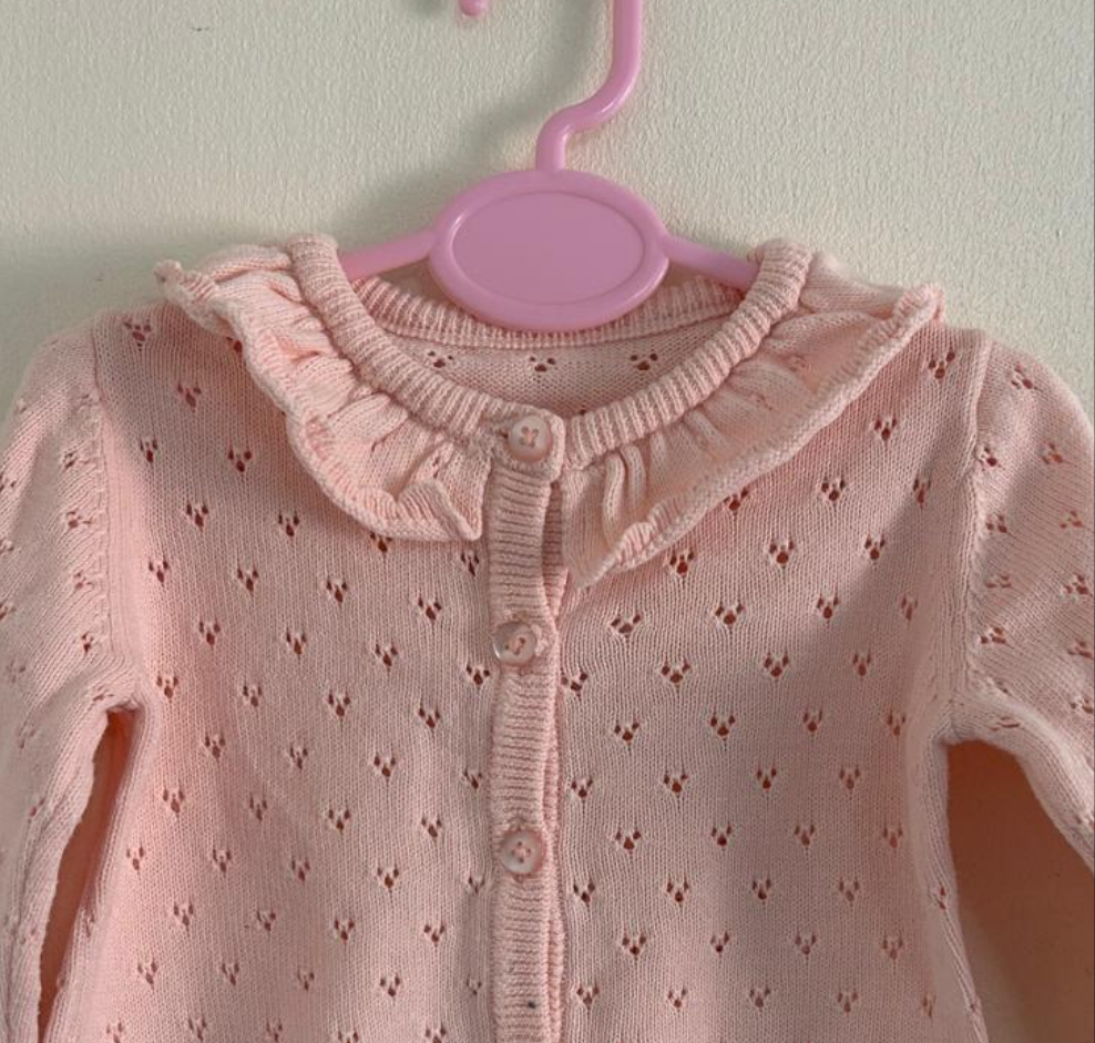 0-3m: Peach Delicate Cardigan