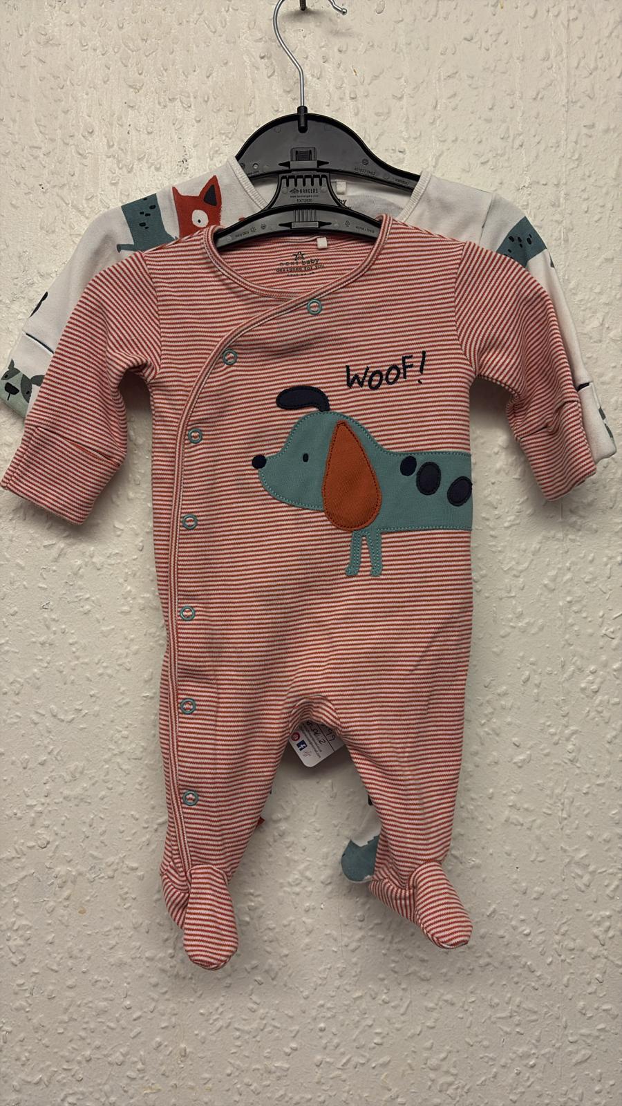 0-3 months: Set of 2 Next Sleepsuits