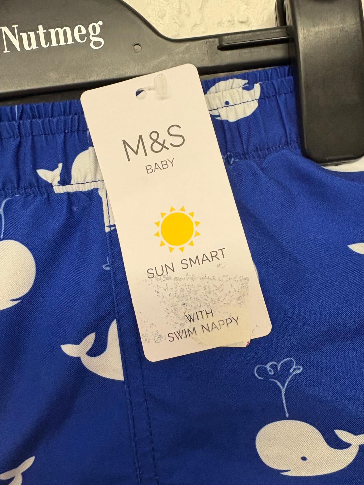12-18m: BNWT M&S Swim Shorts (integrated nappy)