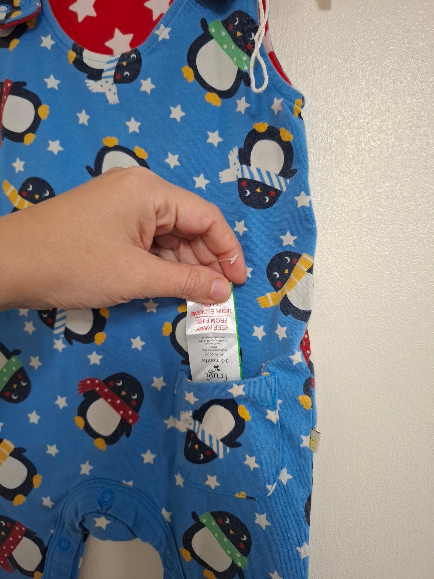 0-3m: frugi Reversible Fabric Dungerees