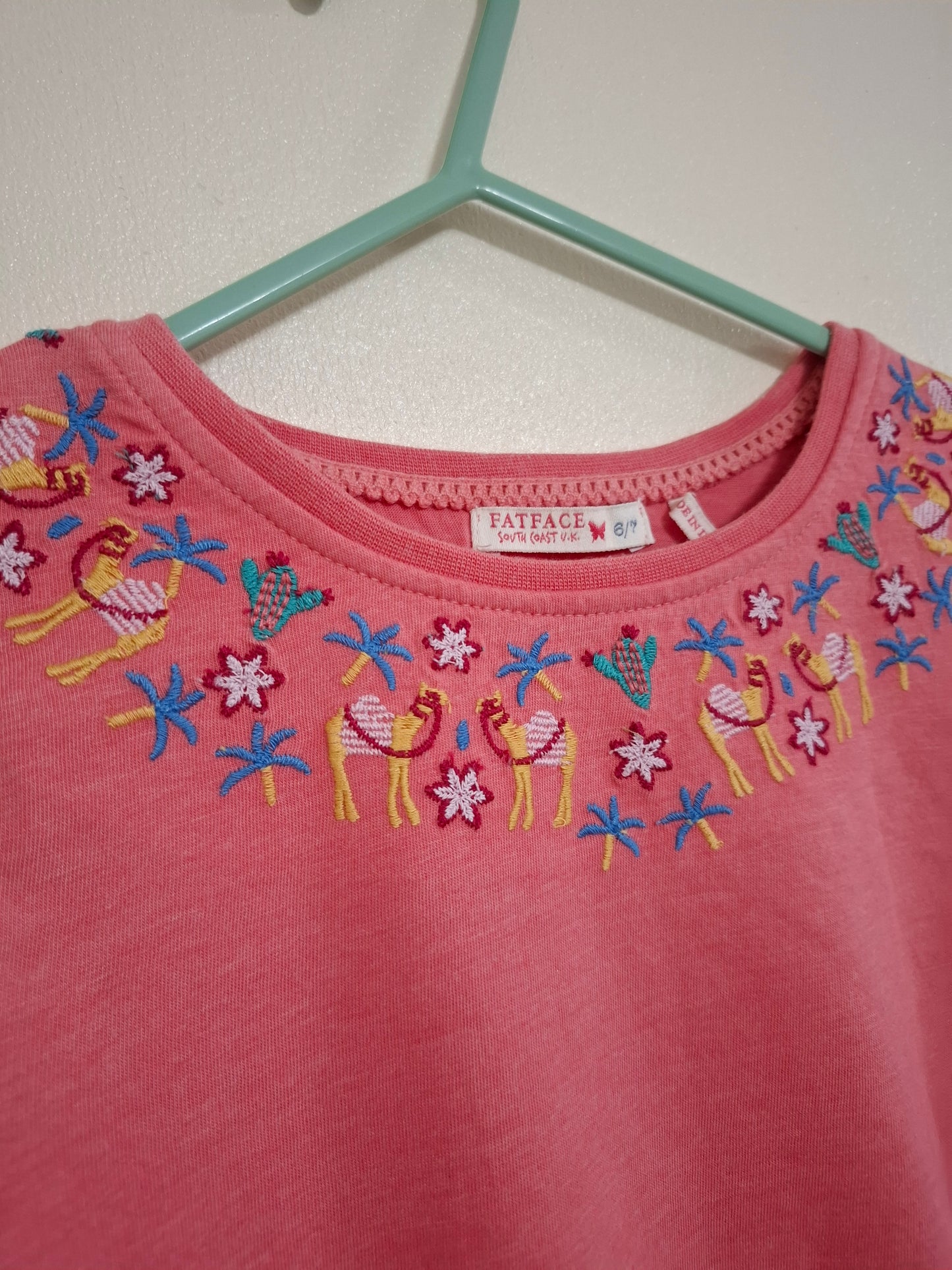 6-7y: Fatface Camel Embroidered Top