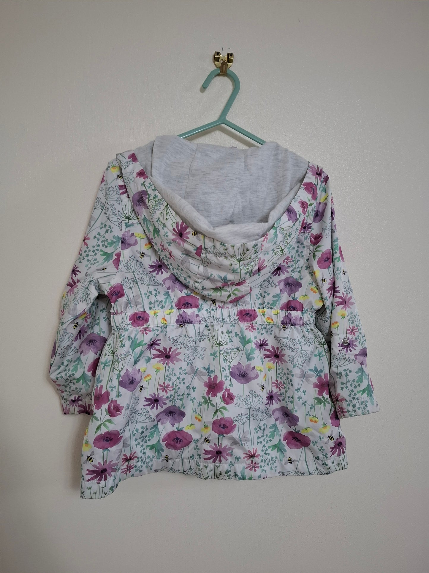 2-3y: Cotton Lined Wildflower Waterproof Jacket