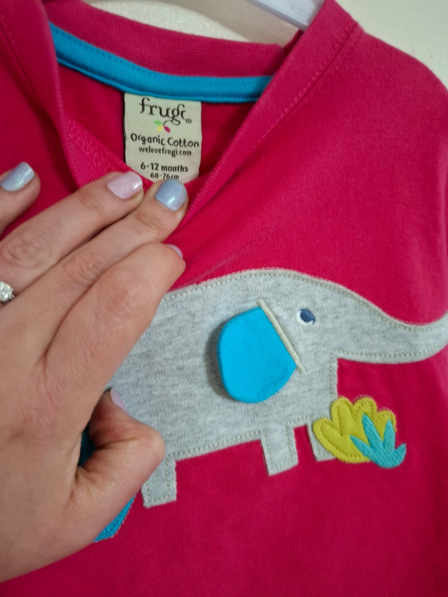 6-12m: Frugi Elephant Applique T-shirt