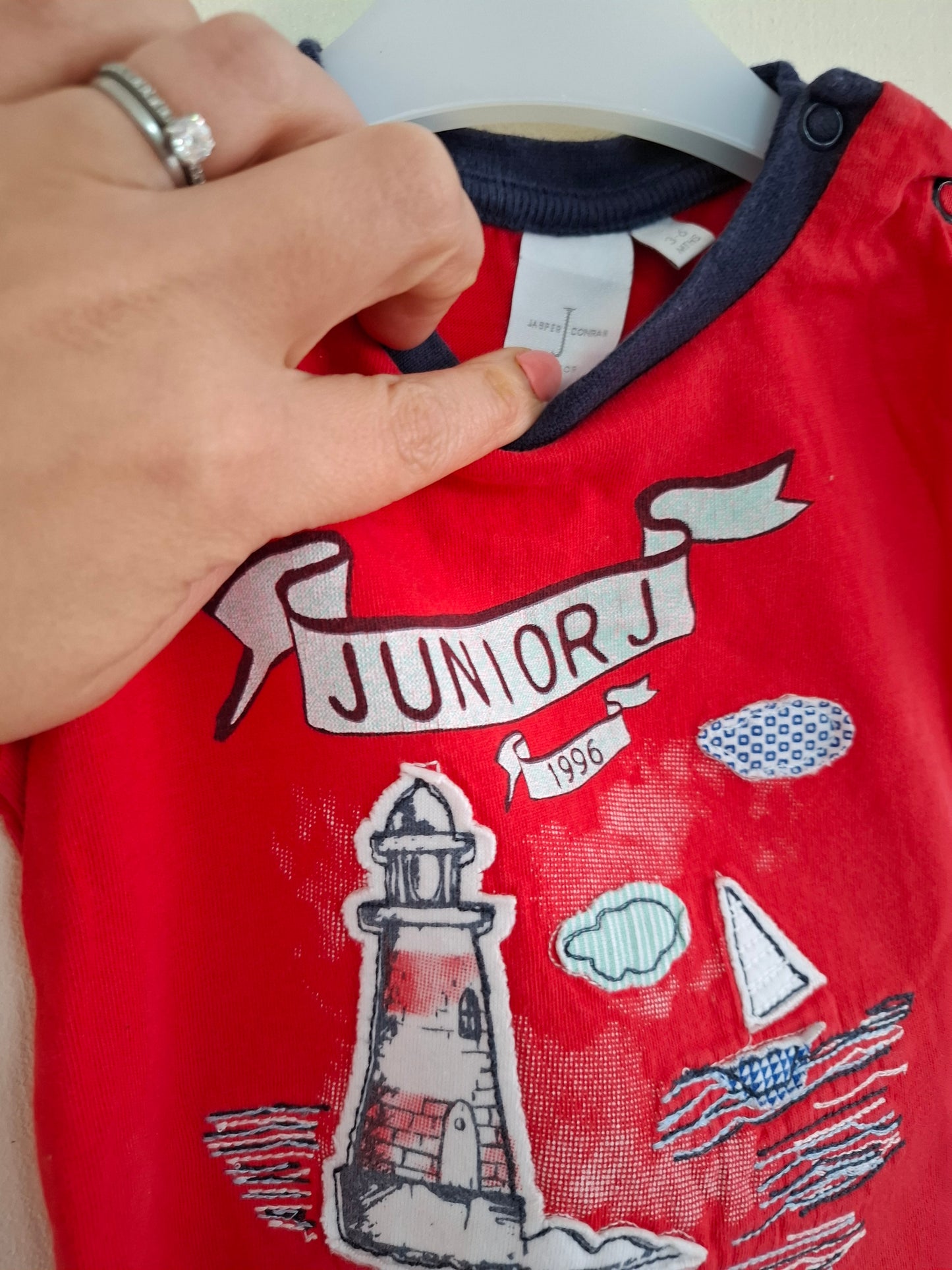 3-6m: Jasper Conran Lighthouse Applique T-shirt