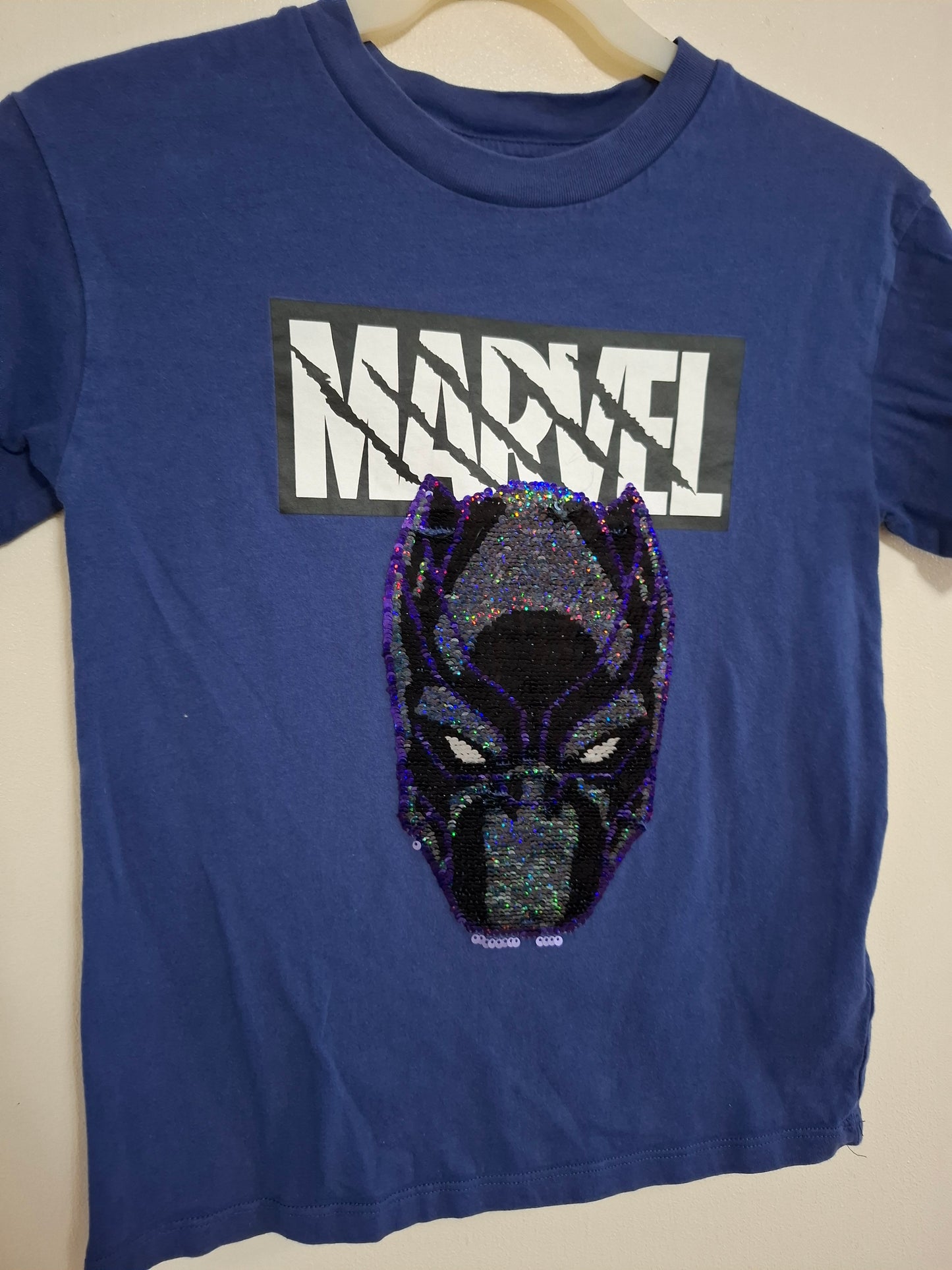 6-8y: Marvel Black Panther Double Sided Sequin T-shirt