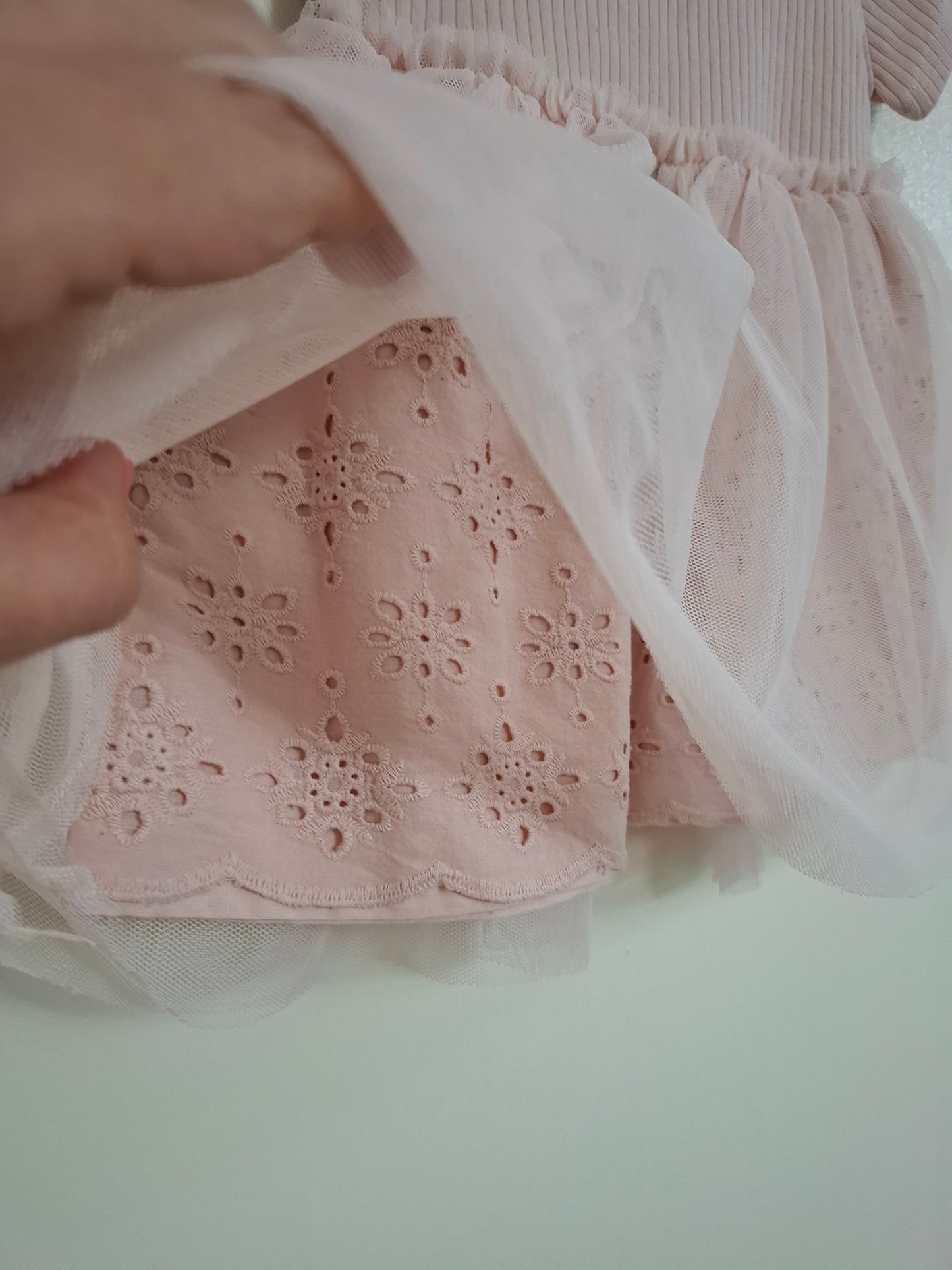 9-12m: Pastel Pink Netted Dress