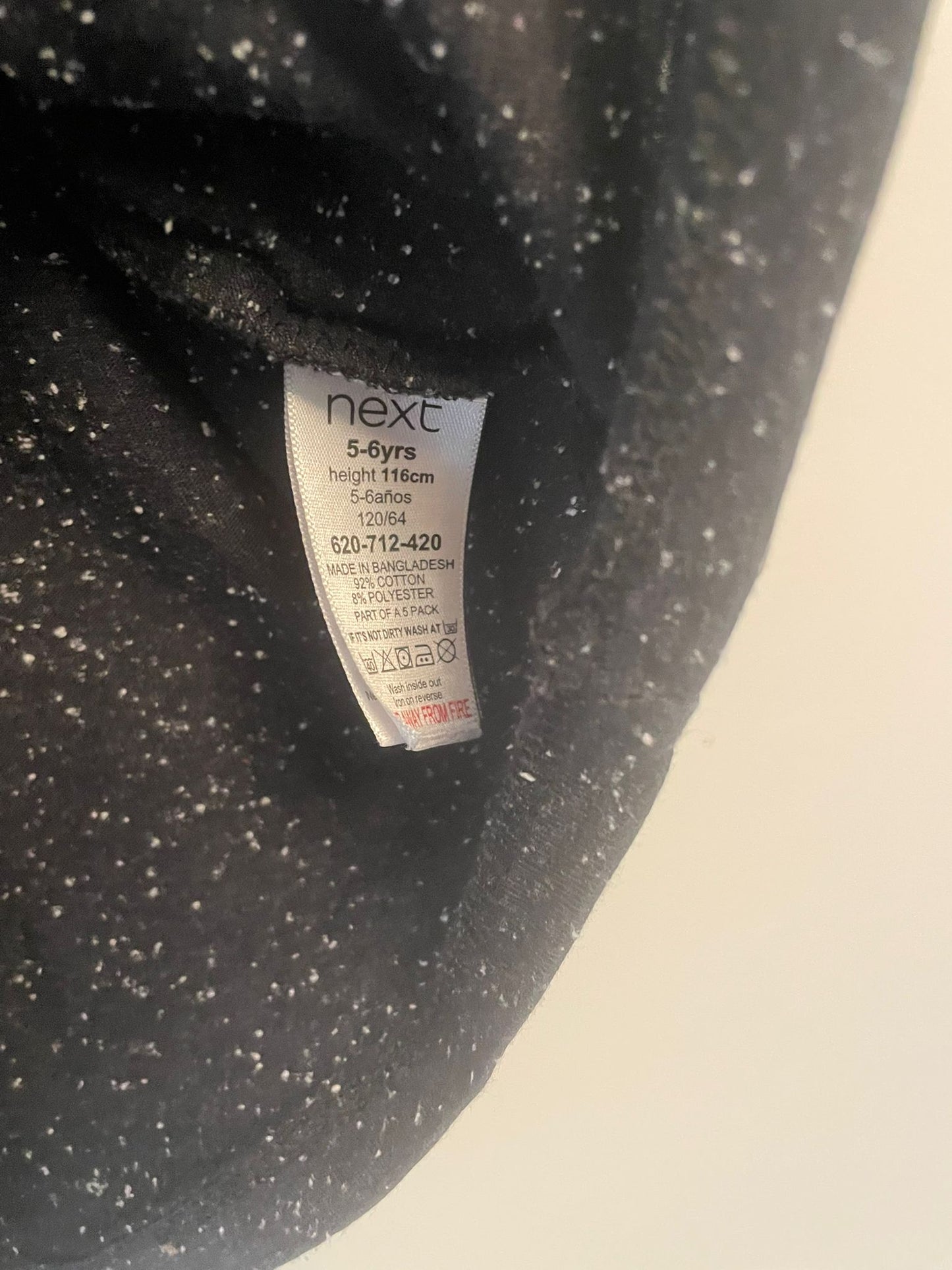 5-6y: Next Black Speckled Top
