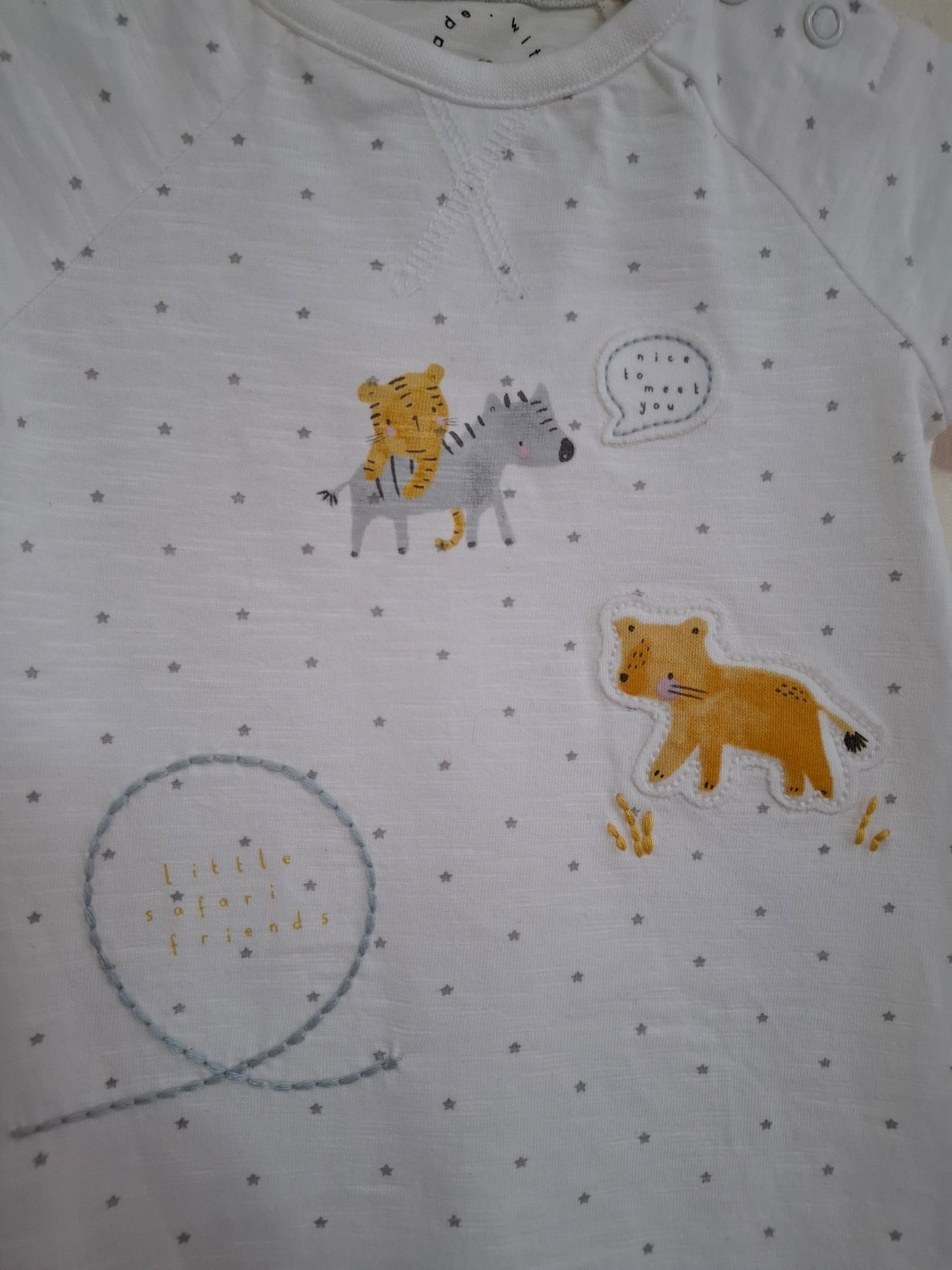 0-3m: "Safari Friends" Romper