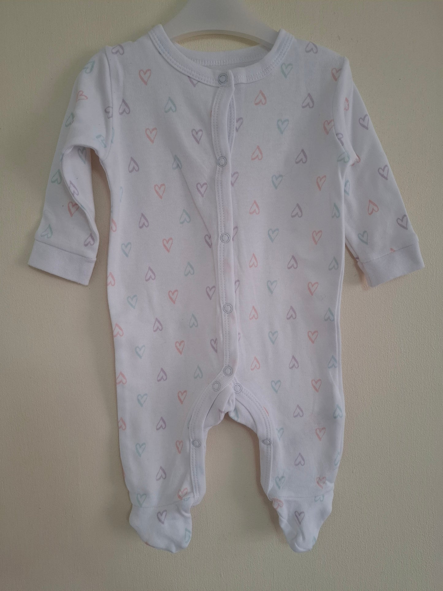 0-3m: Rock a Bye Baby Sleepsuit & Matching Hat Set