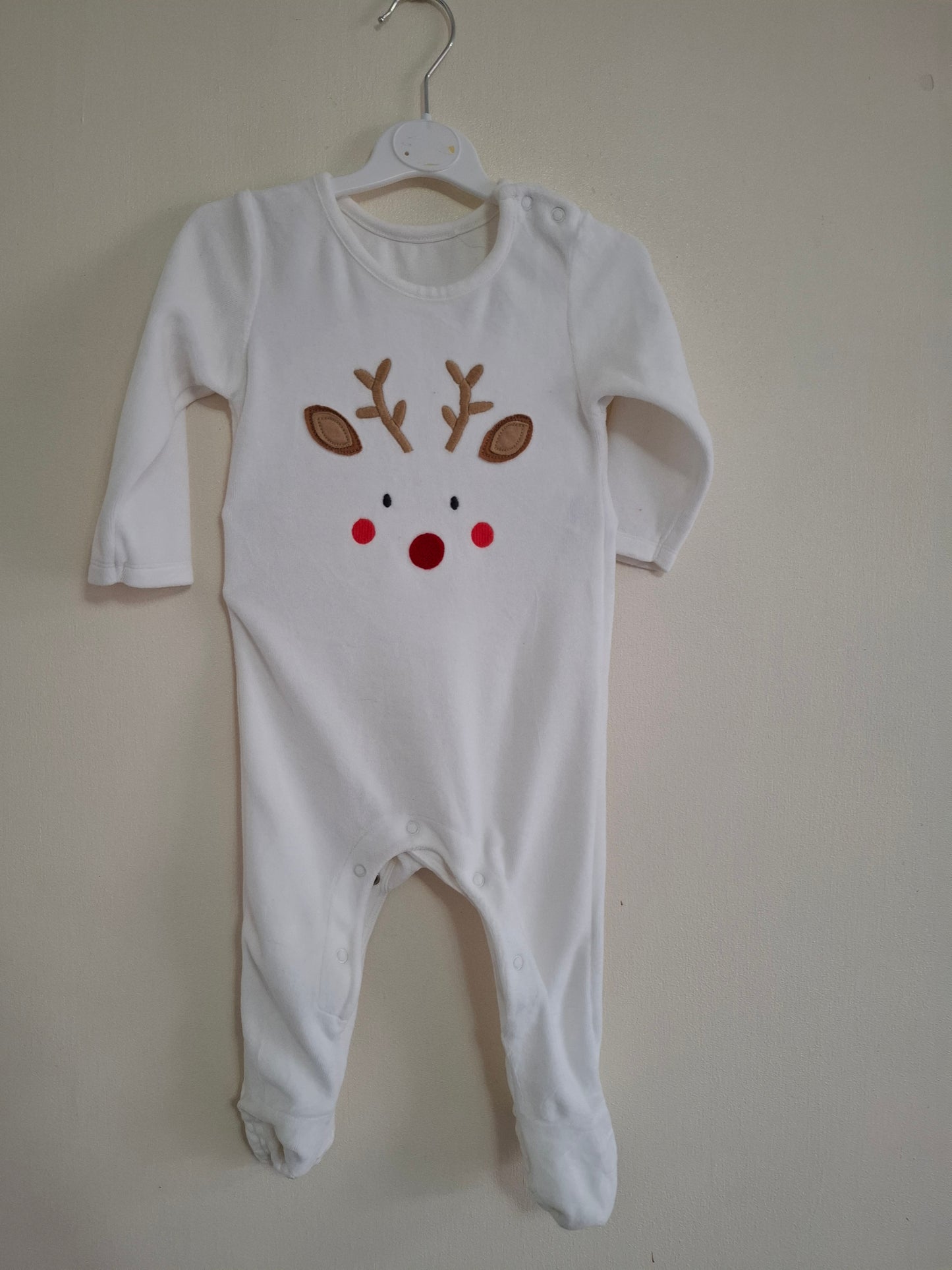 9-12m: M&S Velour Sleepsuit