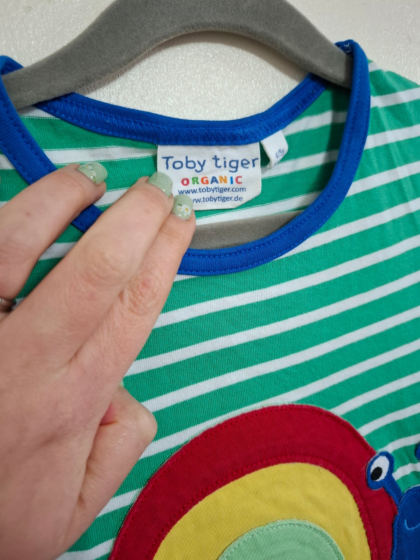 4-5y: Toby Tiger Applique T-shirt