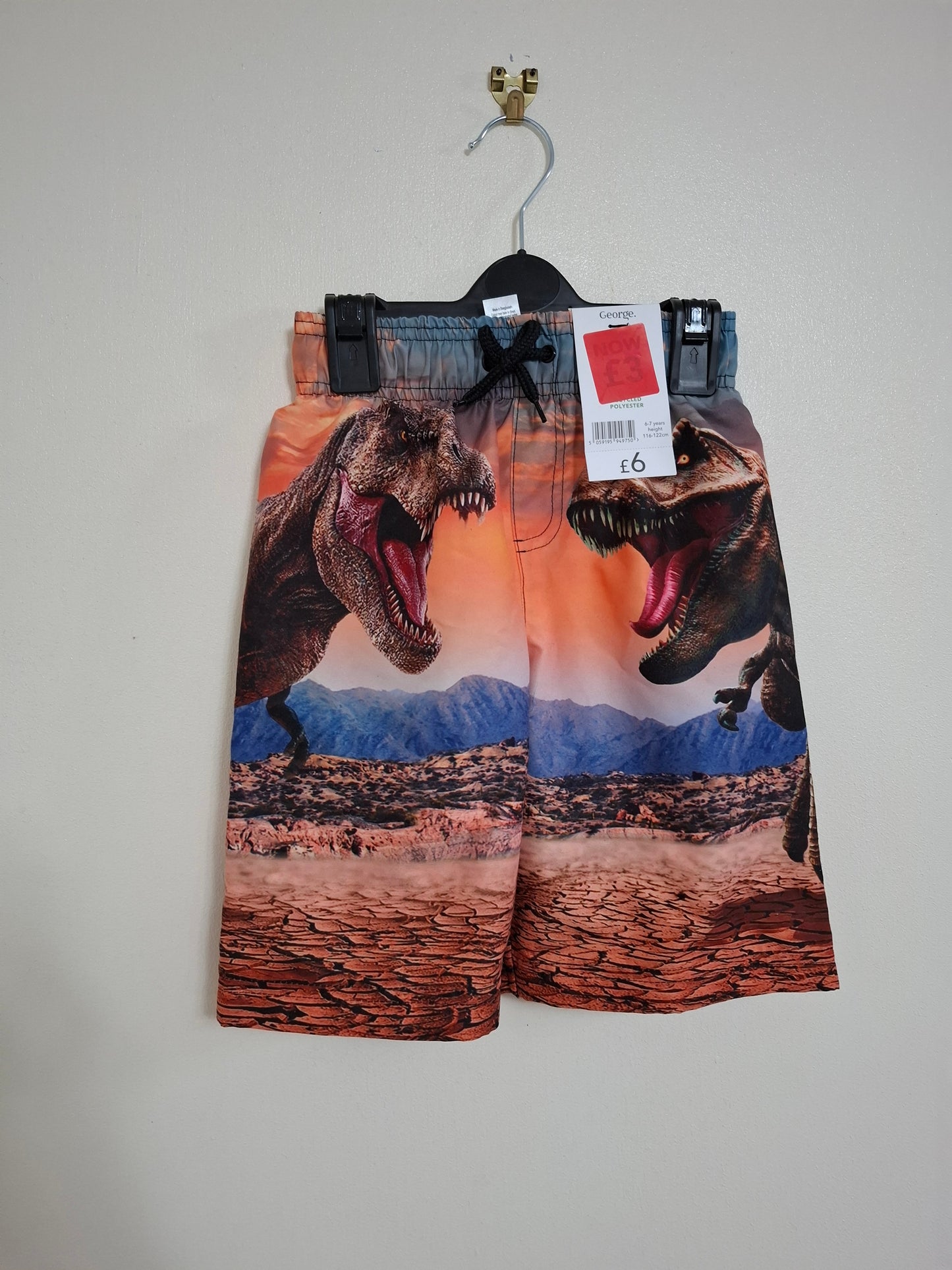 6-7y: BNWT George Dino Swimming Shorts