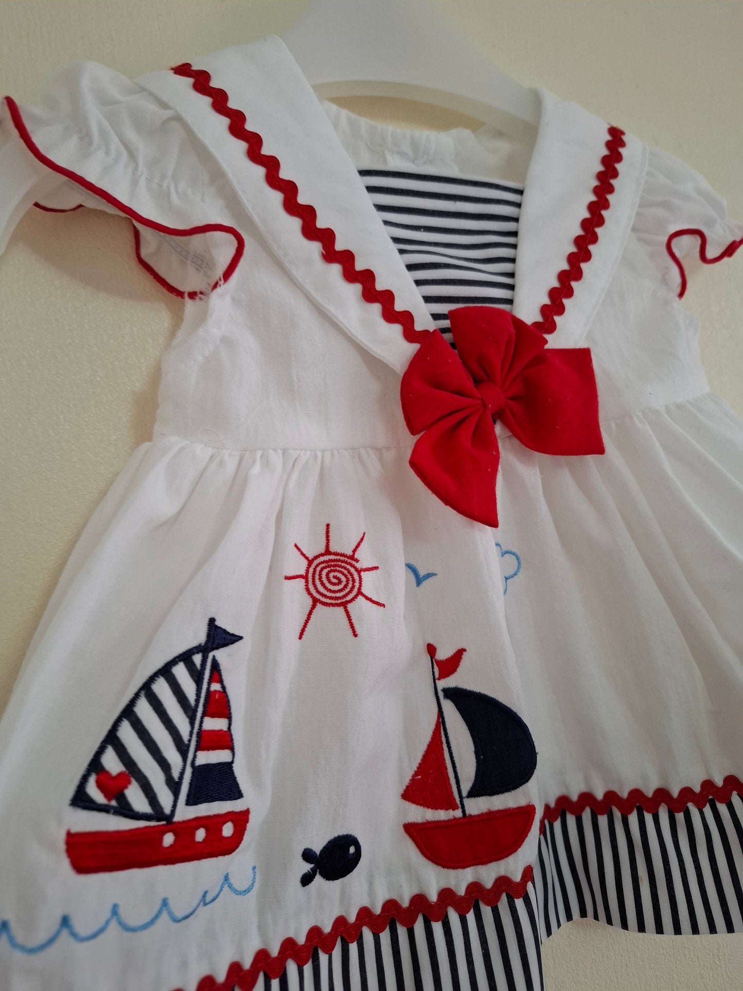 0-3m: Rock a Bye Baby Cotton Dress