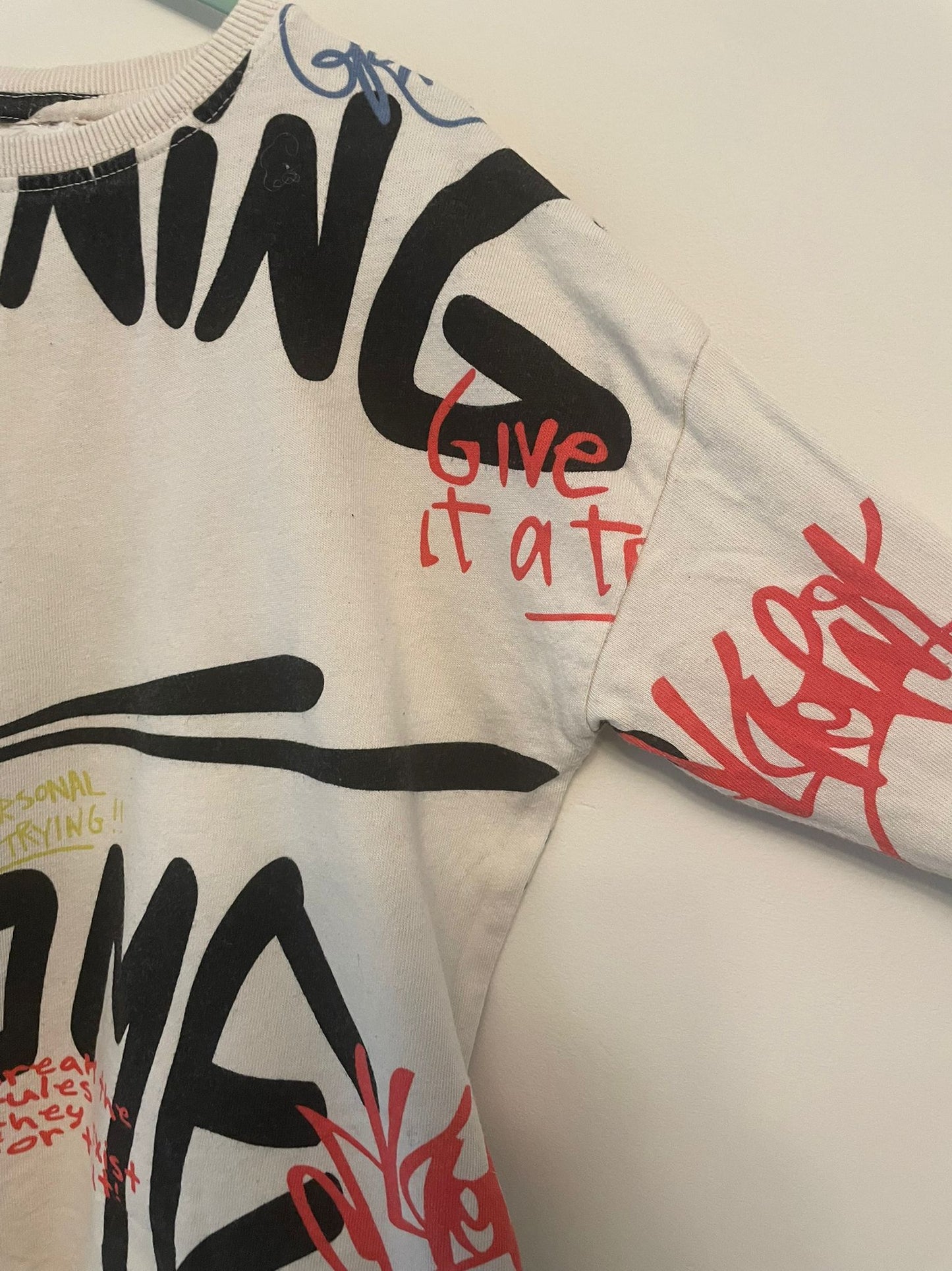4-5y: Zara Graffiti Long Sleeved Top