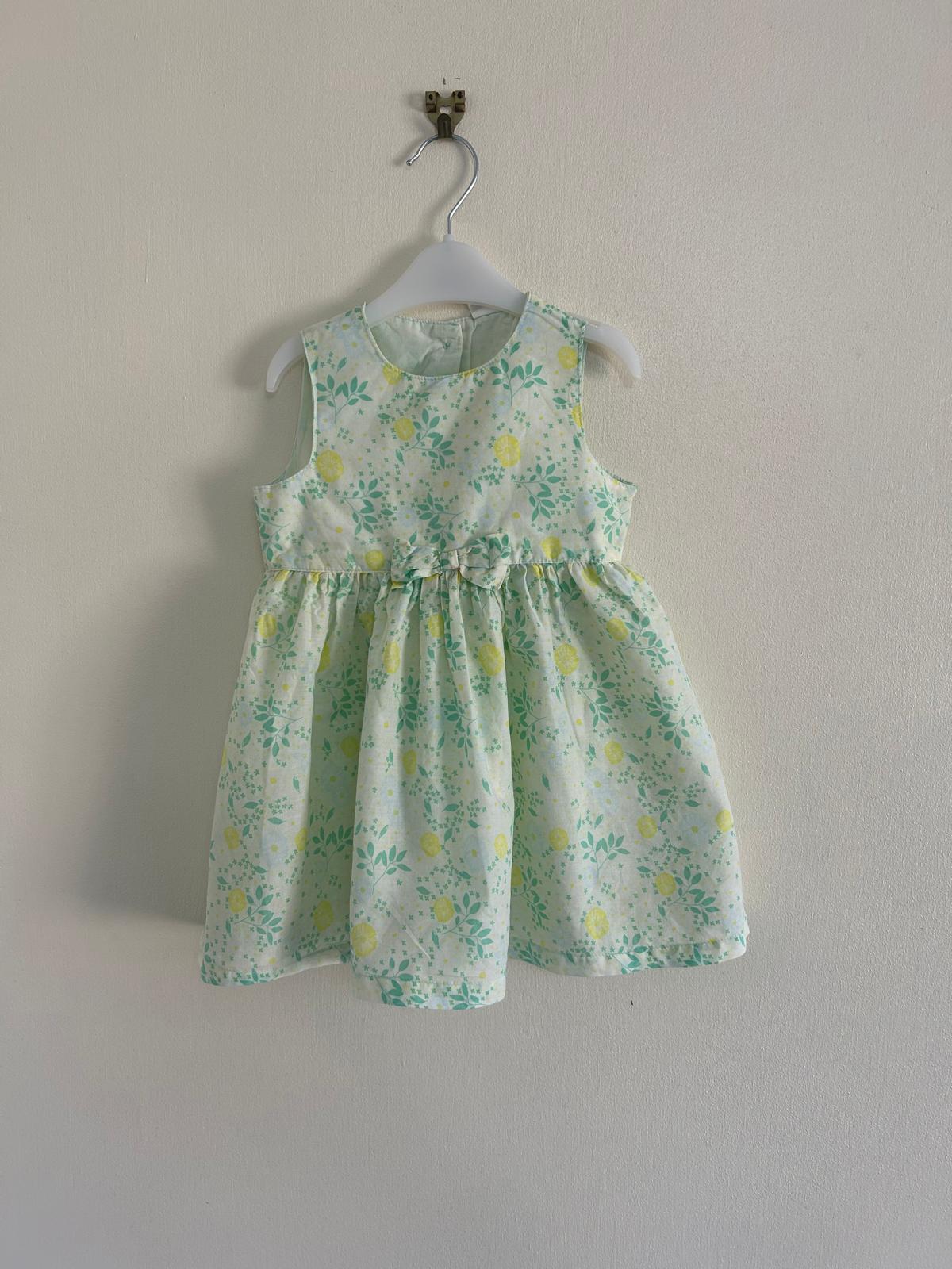 9-12m: Mint Green Cotton Dress