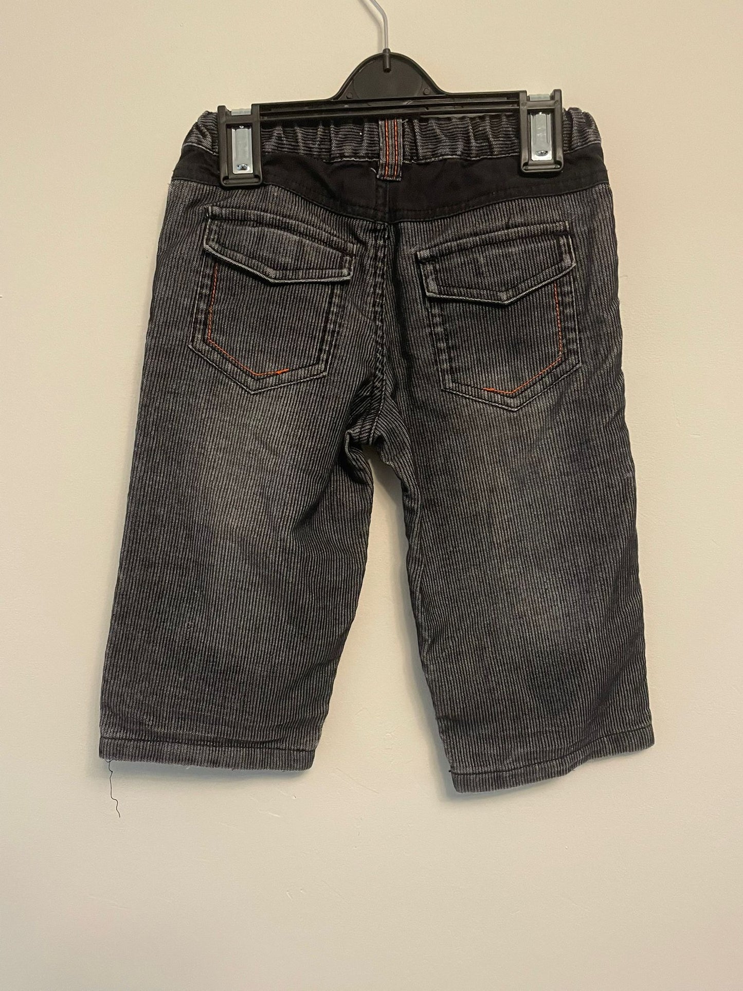 9-12m: Black Fine Corduroy Trousers