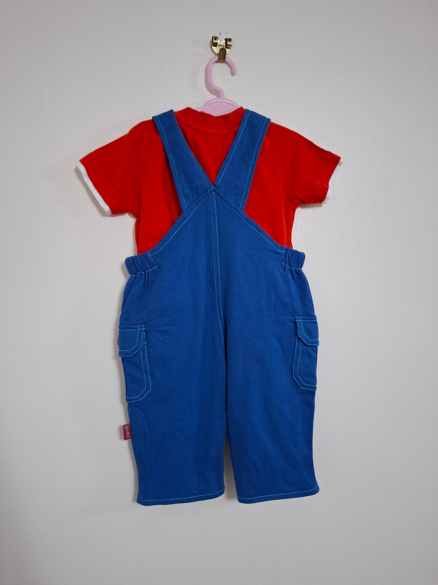 0-3m: Robot Fabric Dungaree Set