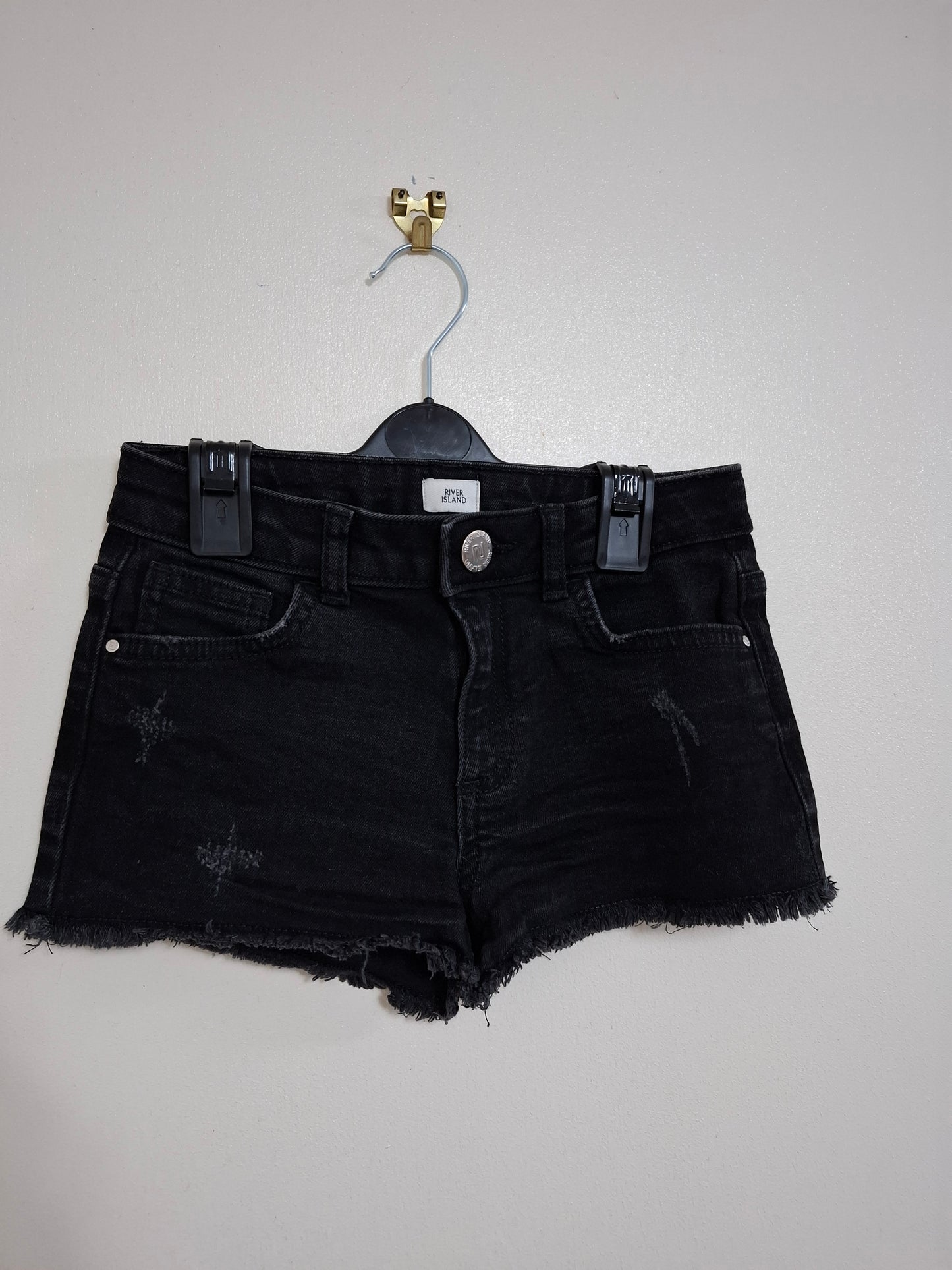 7-8y: River Island Frayed Denim Shorts
