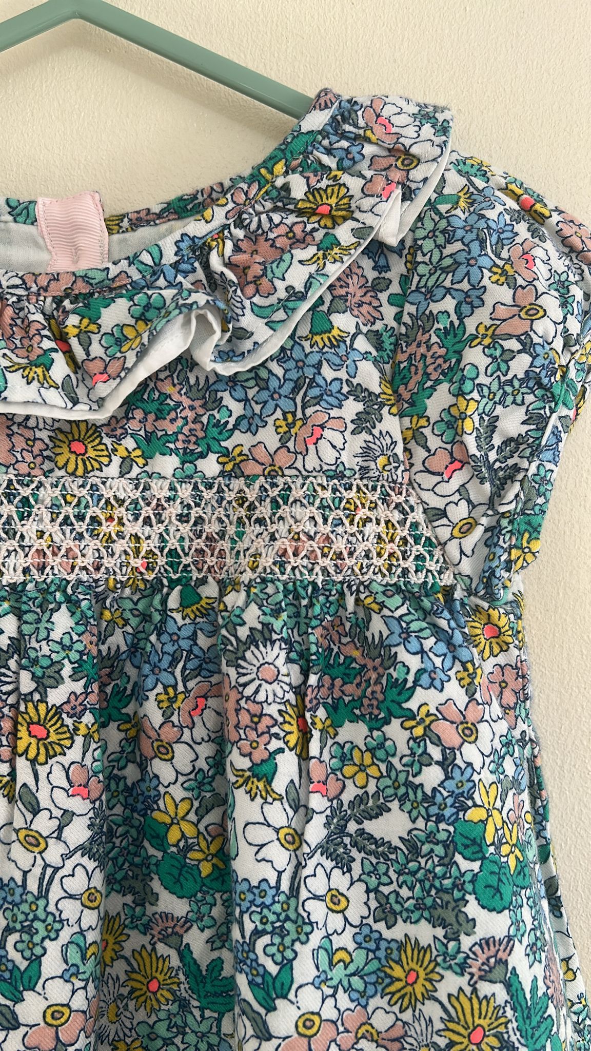 12-18m: M&S Beautiful Floral Dress With Embroidered Detail