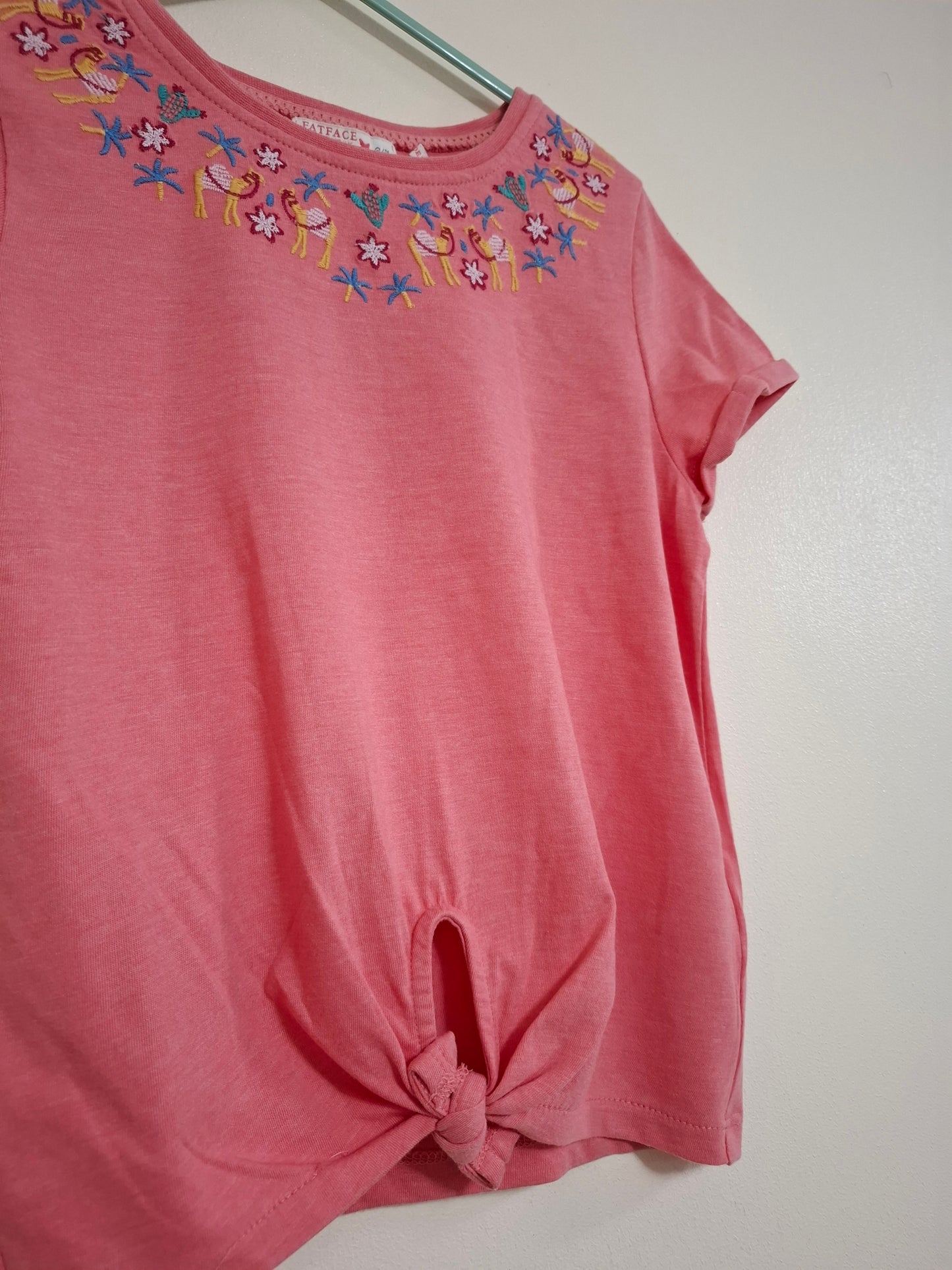 6-7y: Fatface Camel Embroidered Top