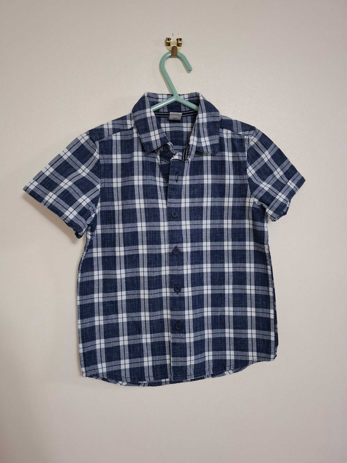 4y: Navy chequered Shirt