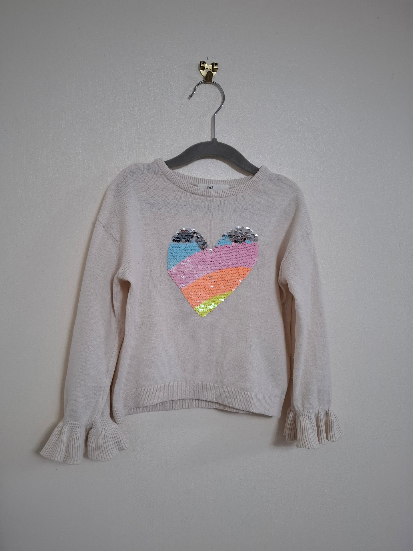 3-4y: Reversible Sequin Thin Knitted Jumper