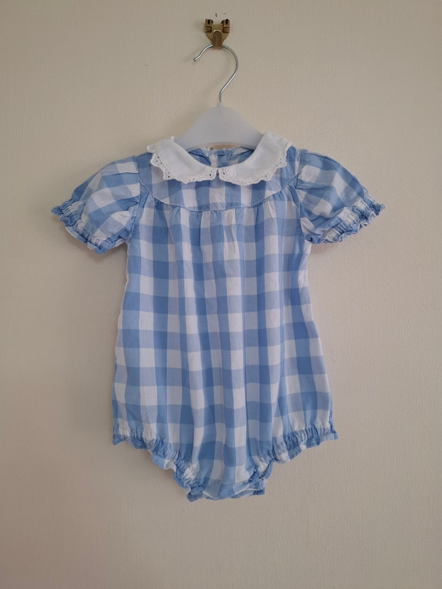 3-6m: Chequered Cotton Romper
