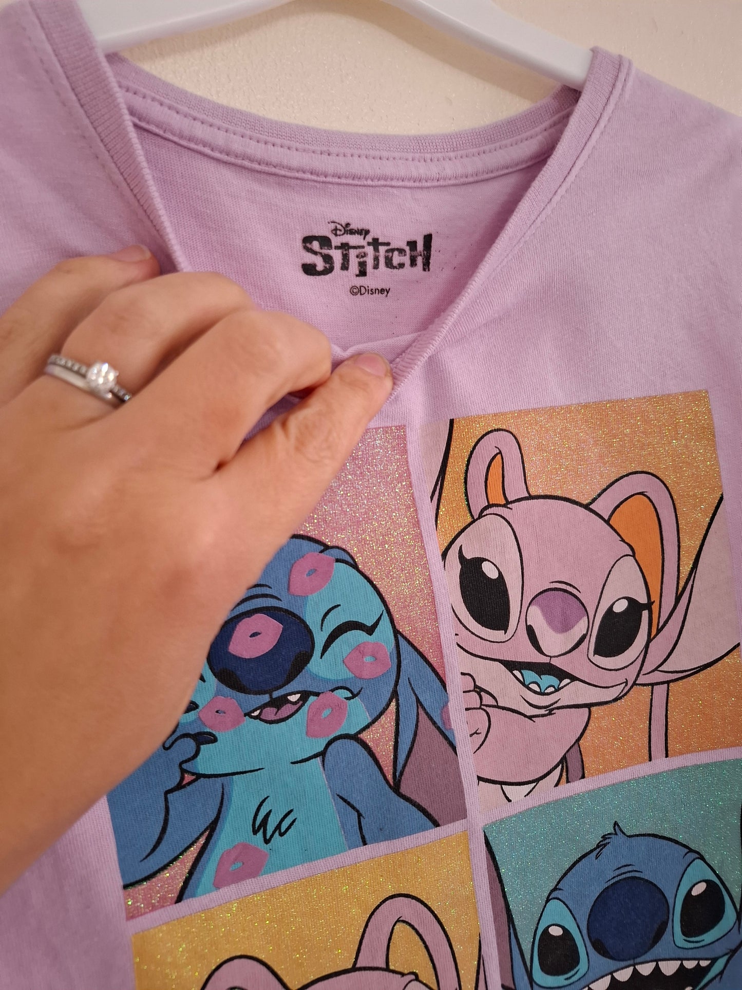 6-7y: Lilac Glittery Stitch T-shirt