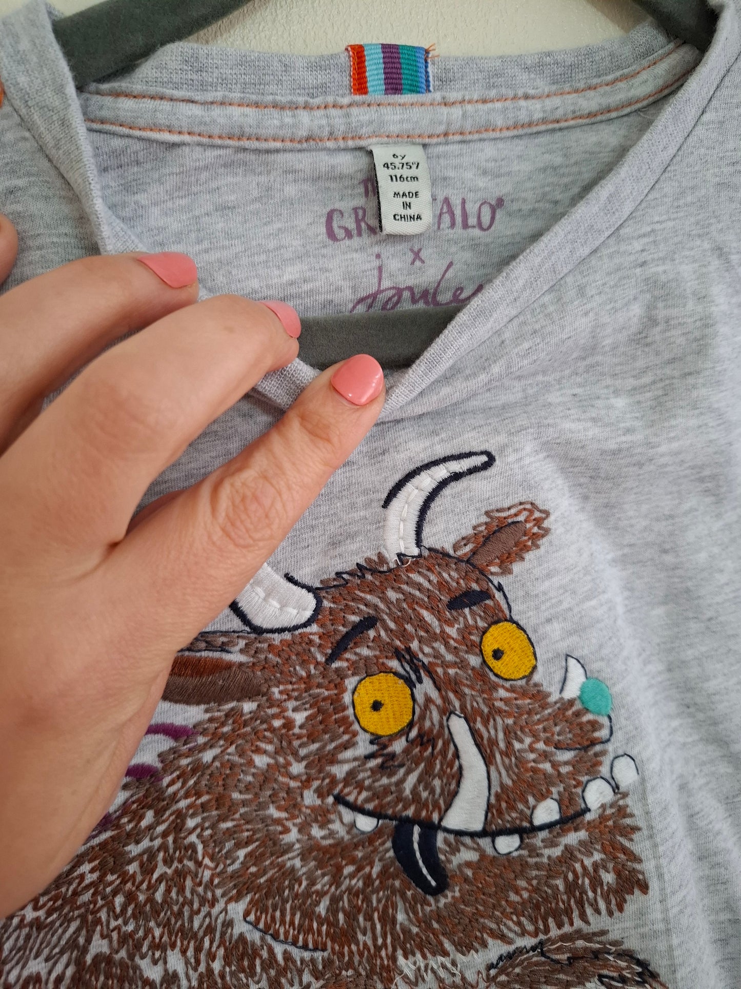 6y: Joules Gruffalo Embroidered T-shirt (see back)