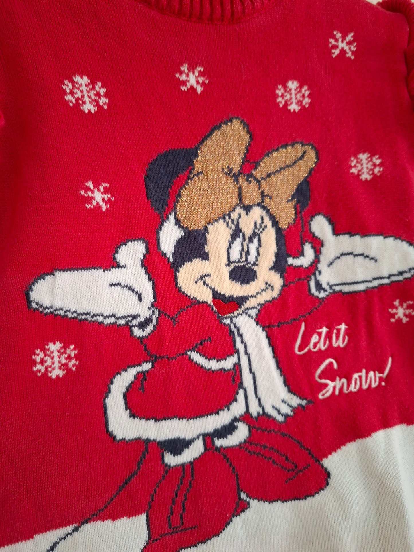3-6m: Minnie Mouse Christmas Jumper