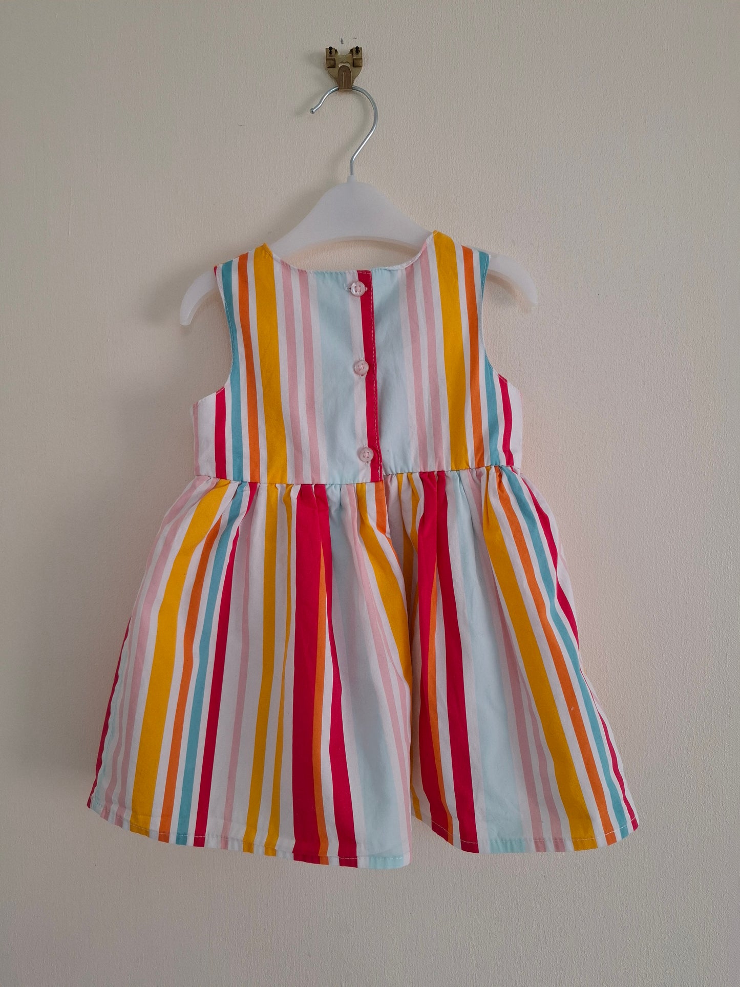 6-9m: Colourful Stripy Cotton Dress