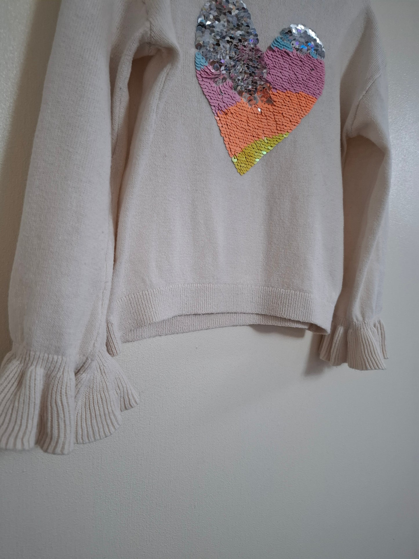 3-4y: Reversible Sequin Thin Knitted Jumper
