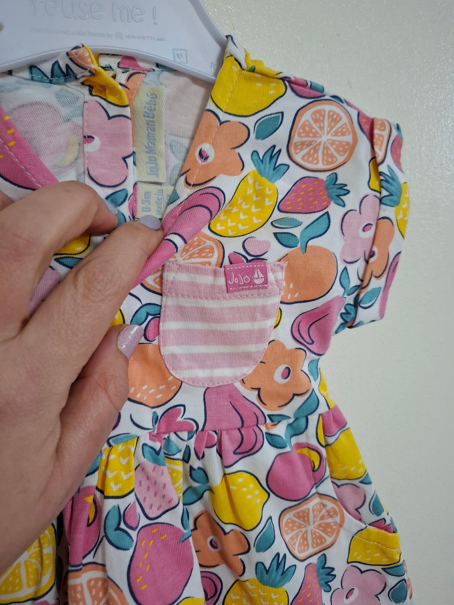 0-3m: Jojo Summer Fruits Dress