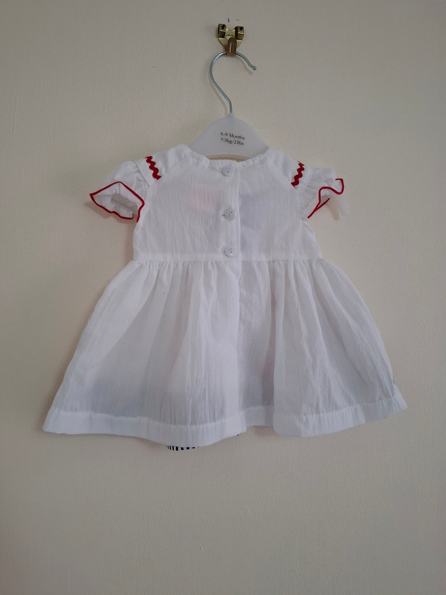 0-3m: Rock a Bye Baby Cotton Dress