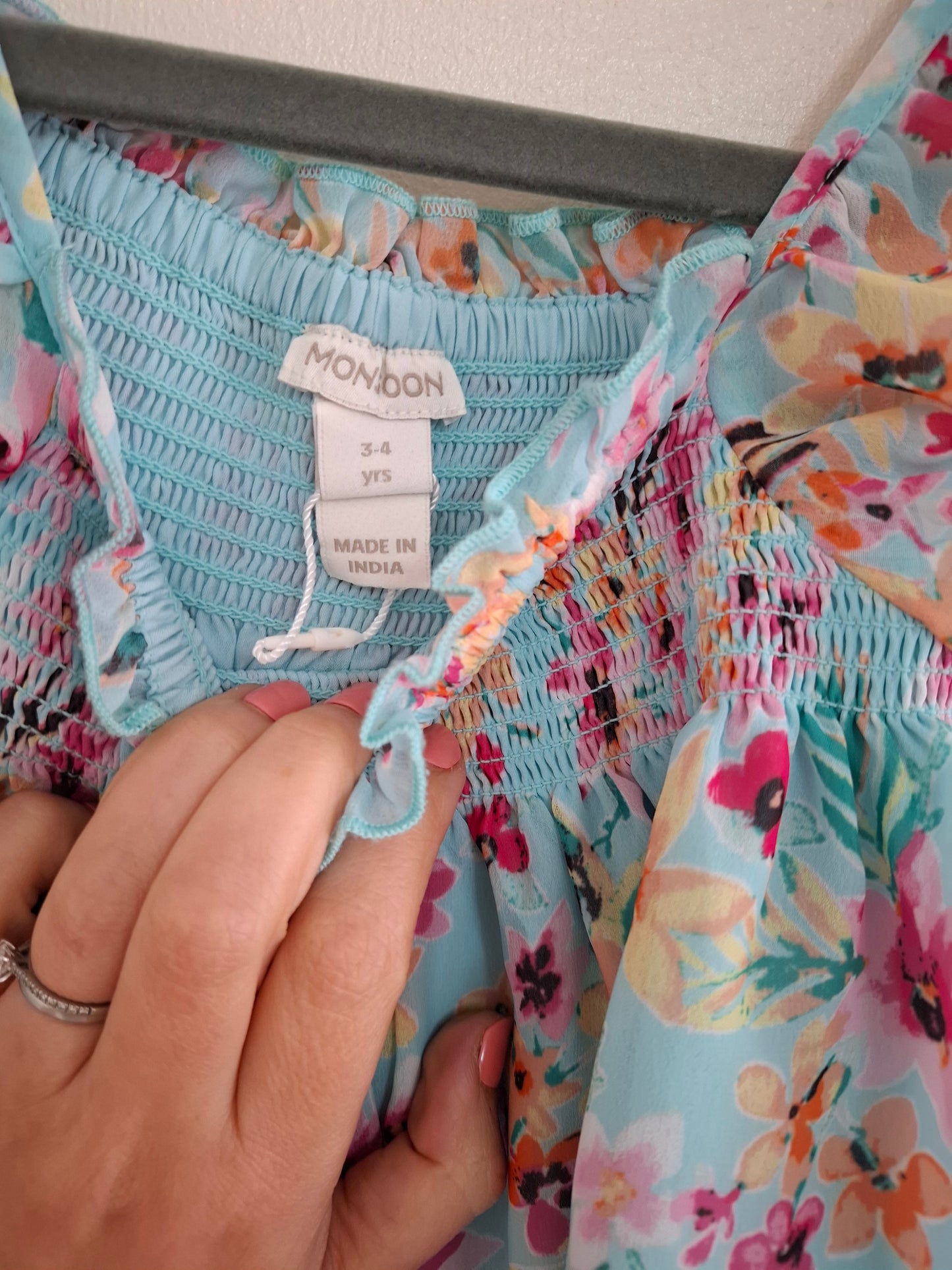3-4y: Monsoon Viscose Floral Top