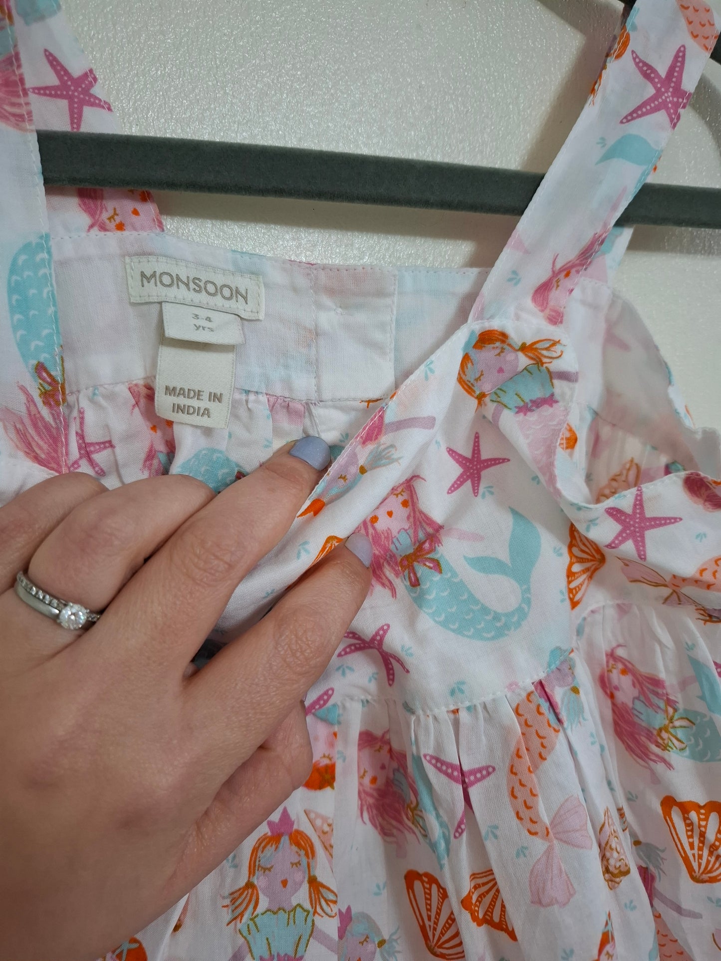 3-4y: Monsoon 100% Cotton Mermaid Dress