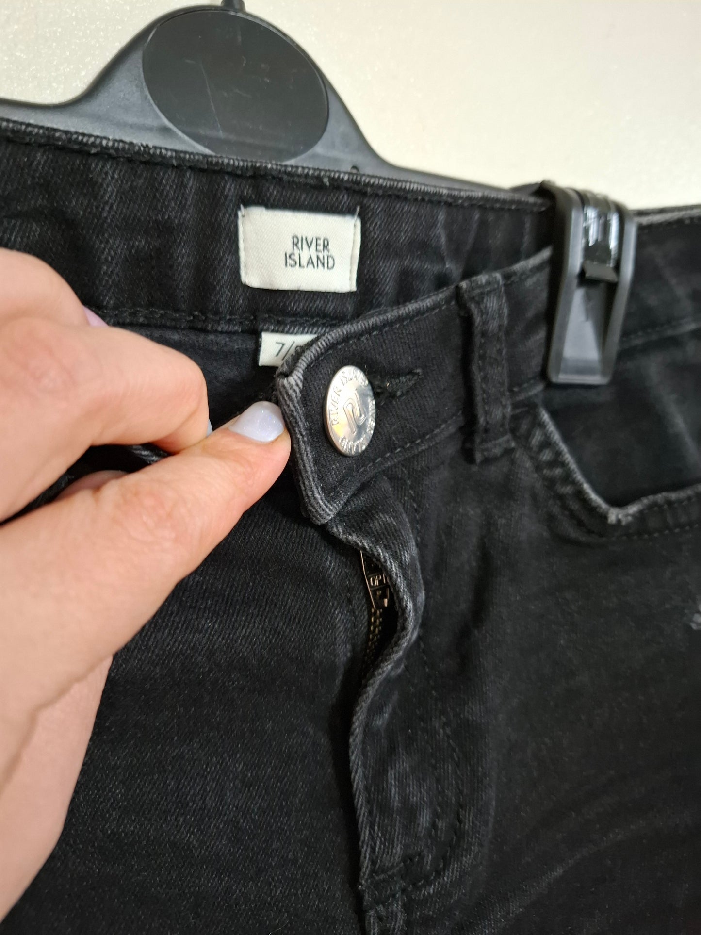 7-8y: River Island Frayed Denim Shorts